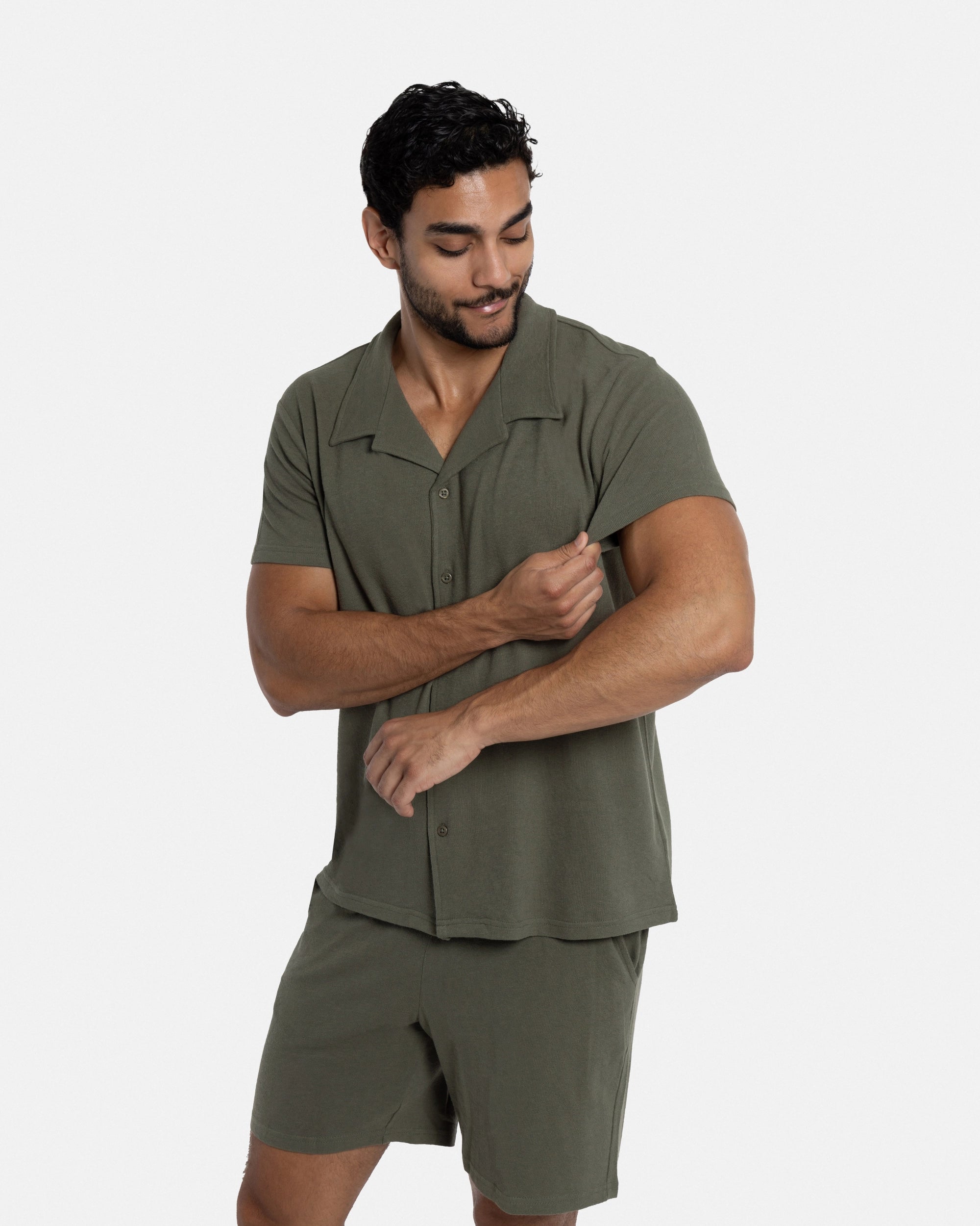 #SMTS-23355 Relaxed Terry Camp Shirt-thumbmail-4