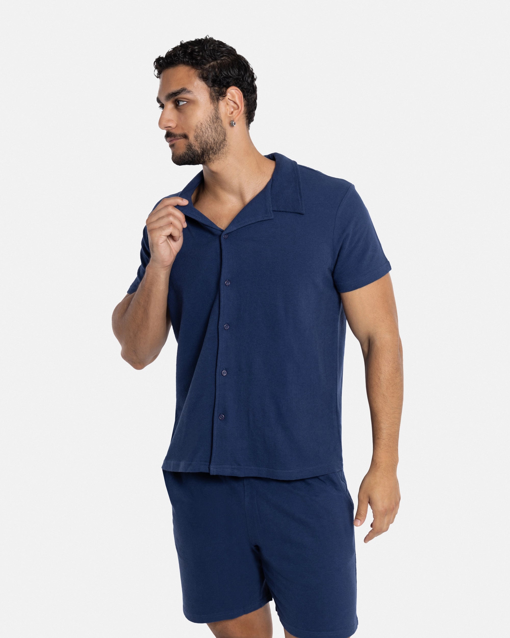 #SMTS-23355 Relaxed Terry Camp Shirt-thumbmail-23