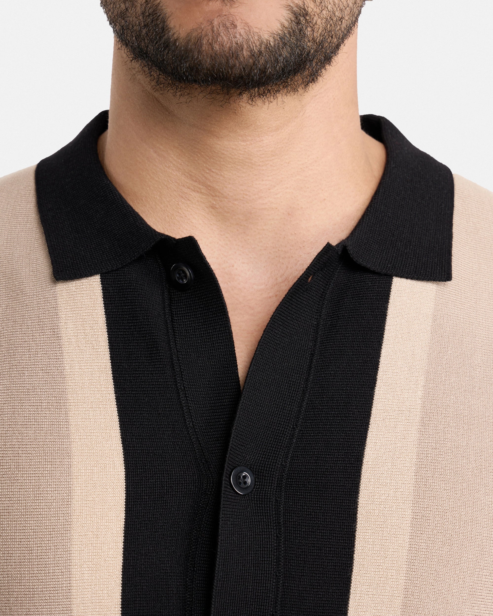 #SMW-31049 Button Down Stripe Sweater Polo-thumbmail-47