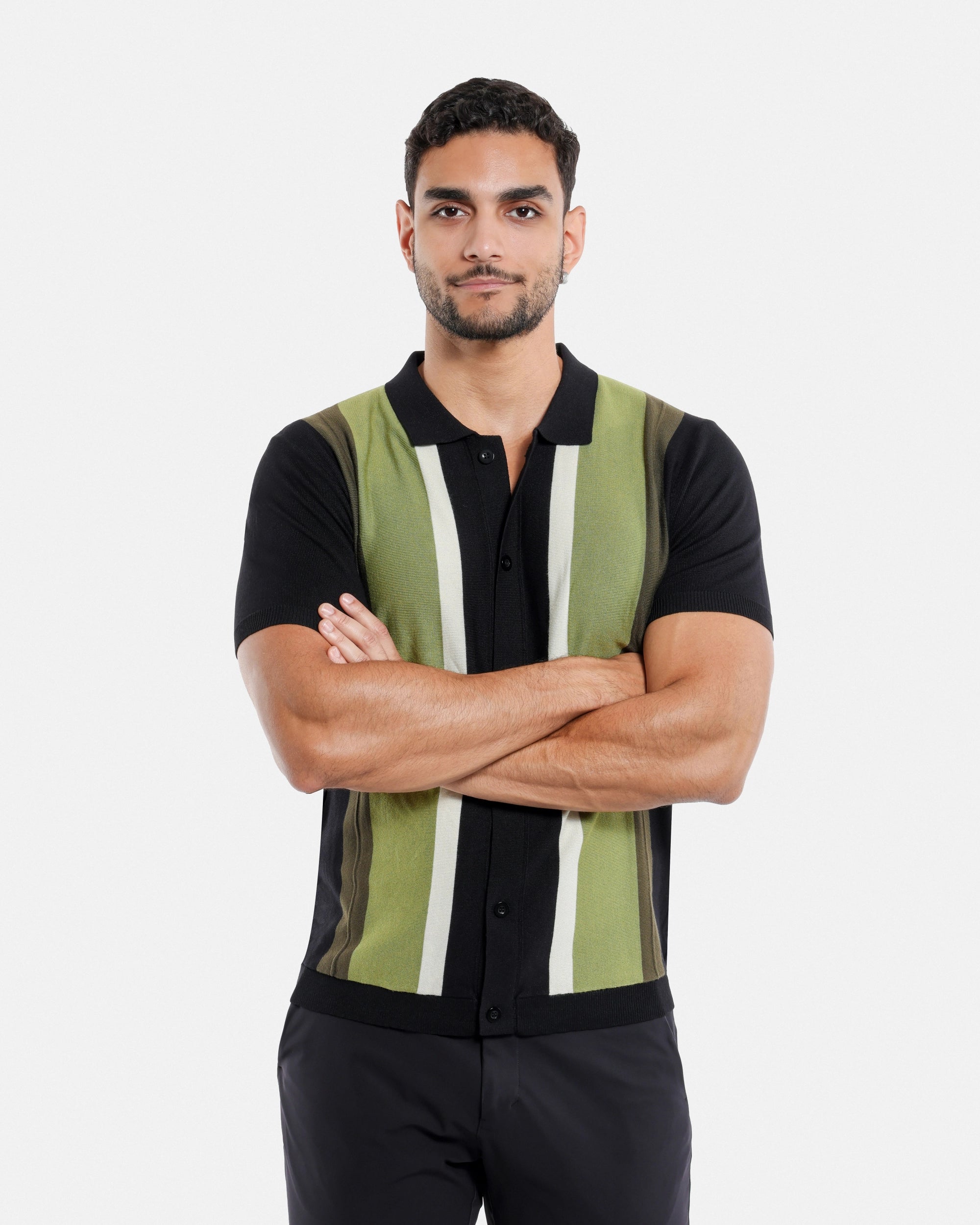 #SMW-31049 Button Down Stripe Sweater Polo-thumbmail-12