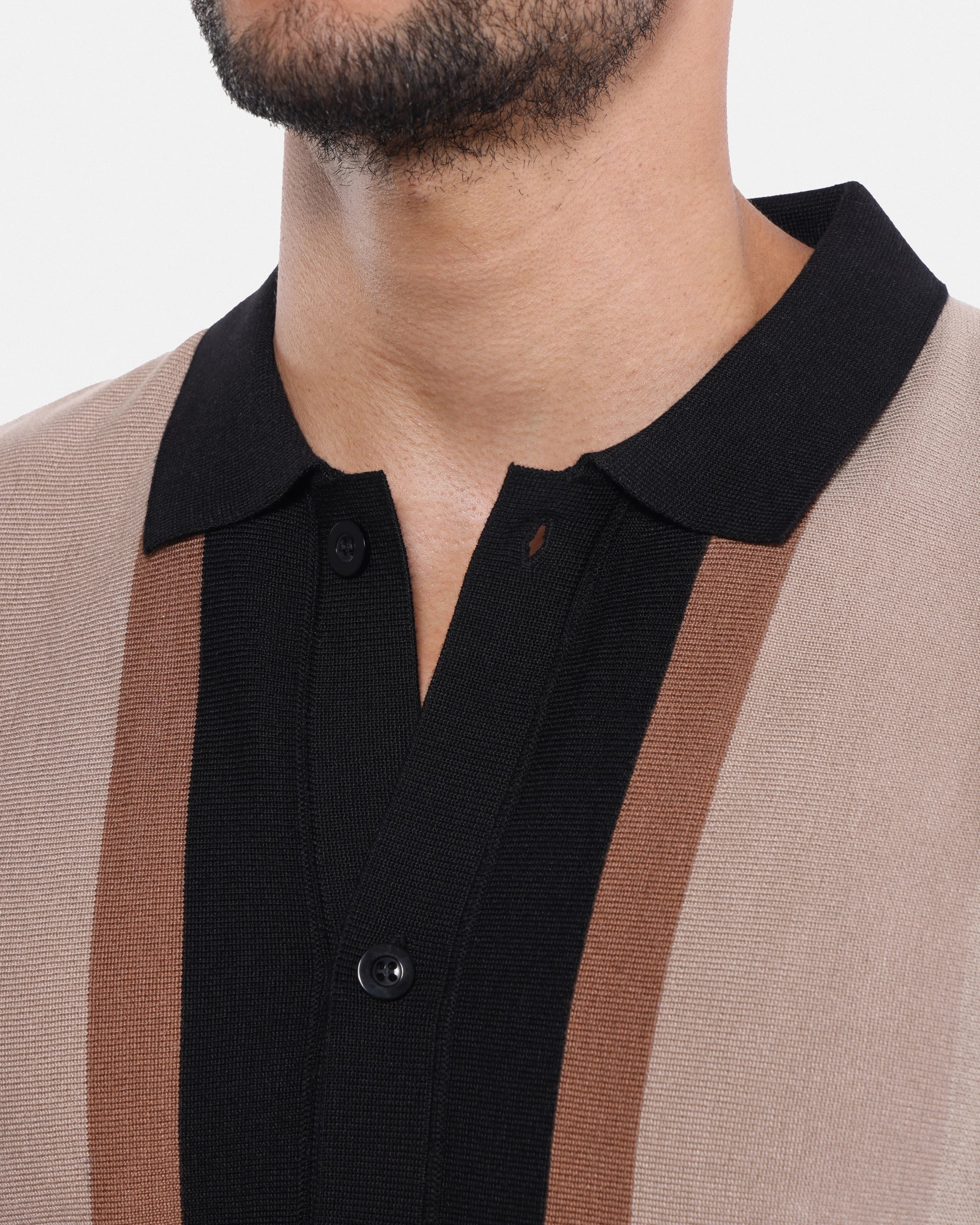 #SMW-31049 Button Down Stripe Sweater Polo-thumbmail-25
