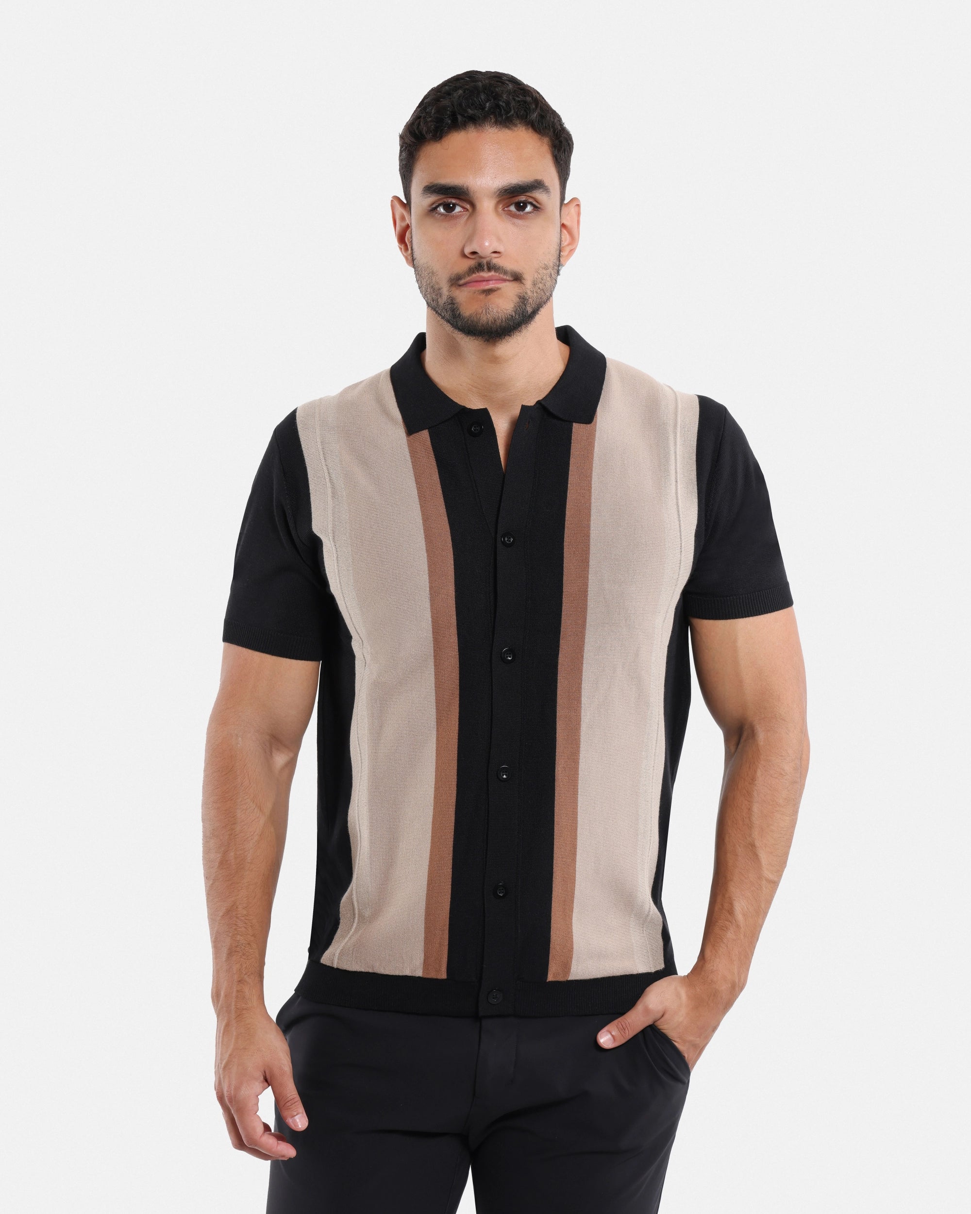 #SMW-31049 Button Down Stripe Sweater Polo-thumbmail-19