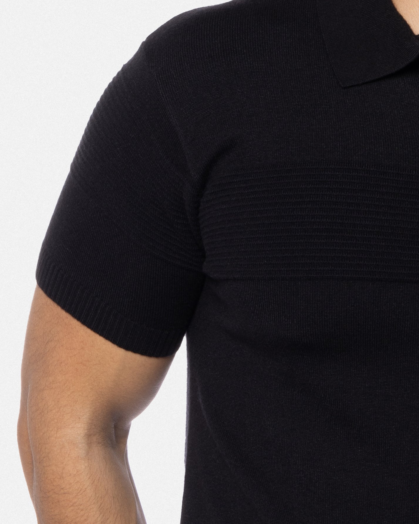 #SMW-32069 Ottoman Texture Zip Neck Sweater Polo-thumbmail-15