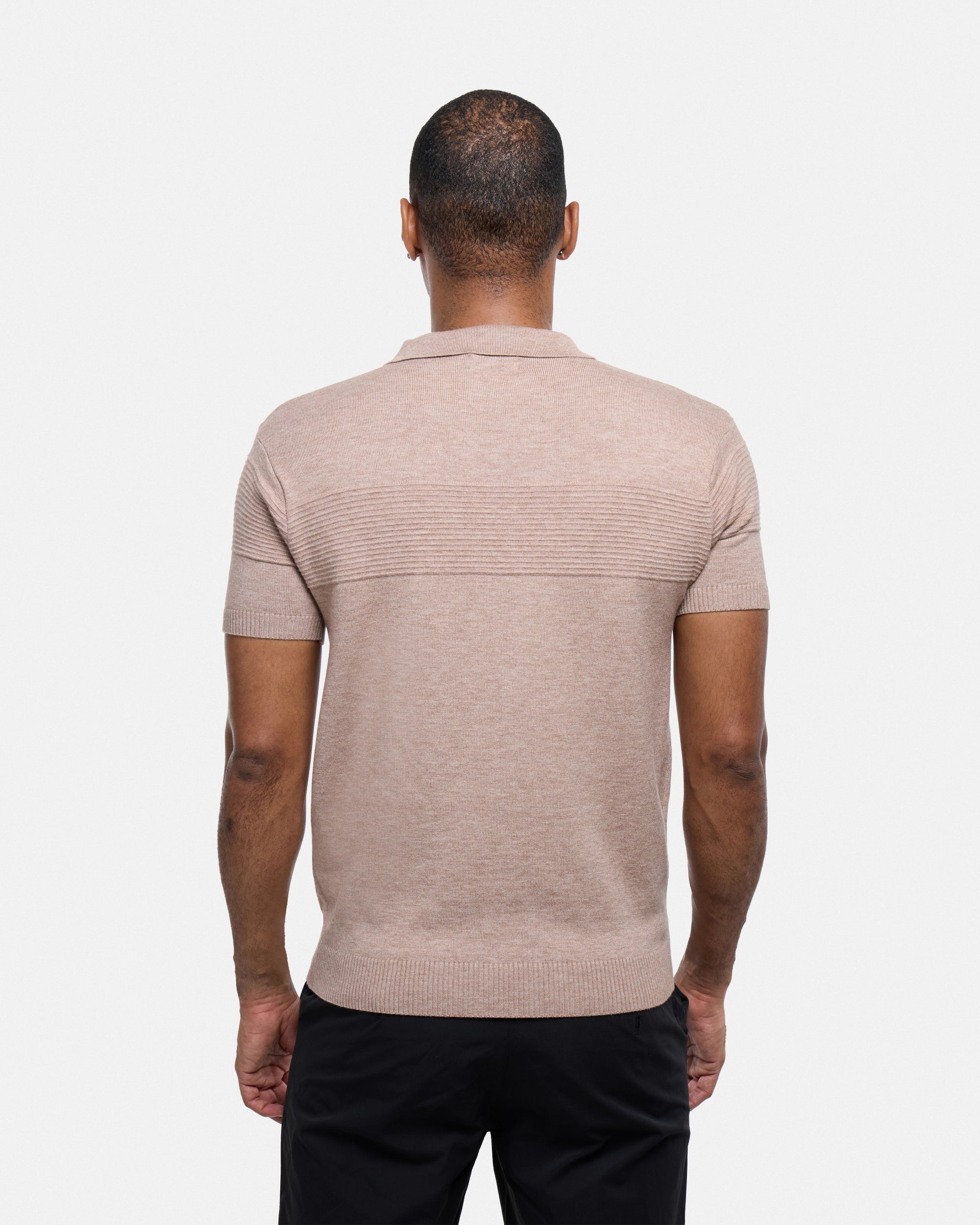 #SMW-32069 Ottoman Texture Zip Neck Sweater Polo-thumbmail-18