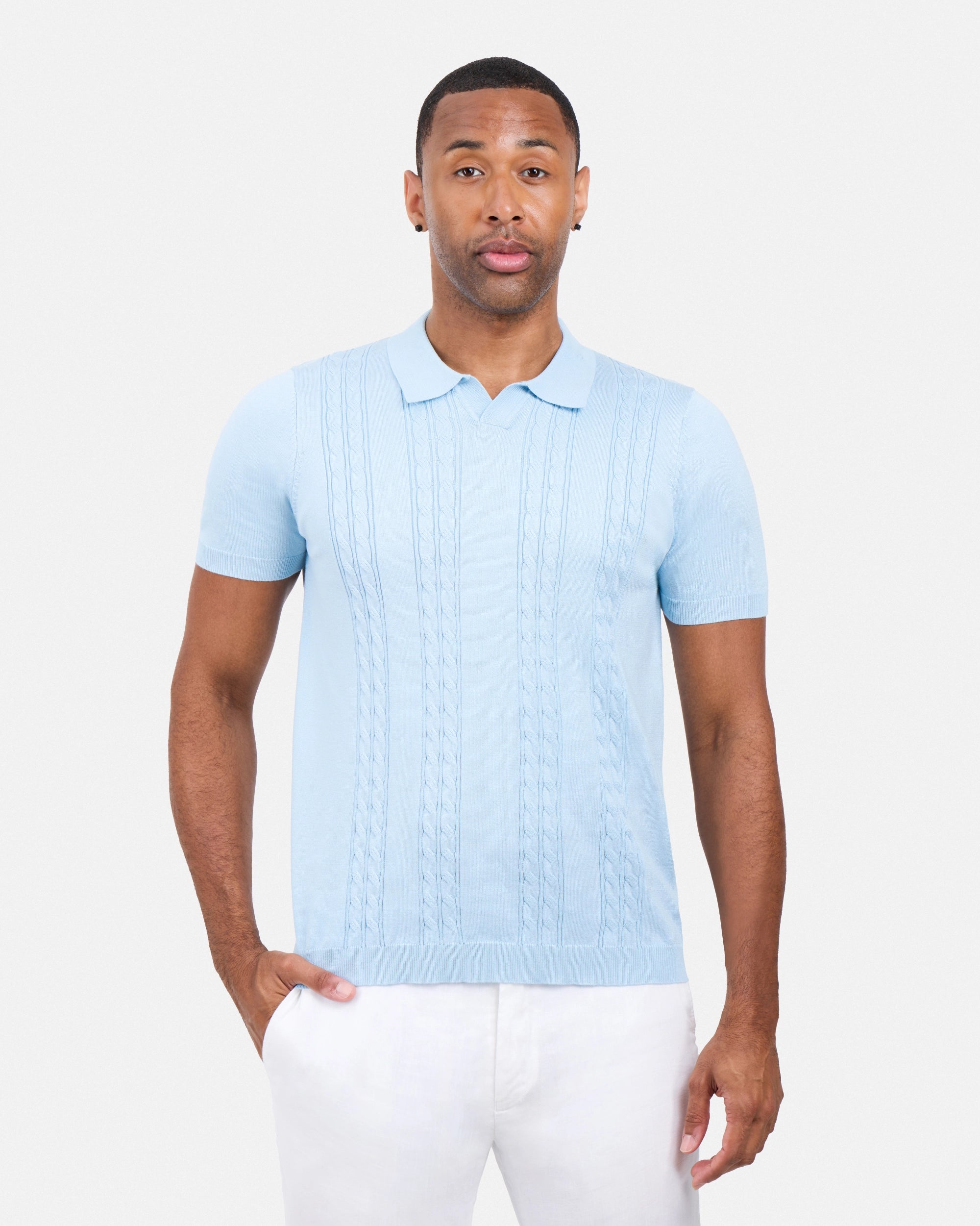 #SMW-33112 Cable Knit Johnny Sweater Polo-thumbmail-17