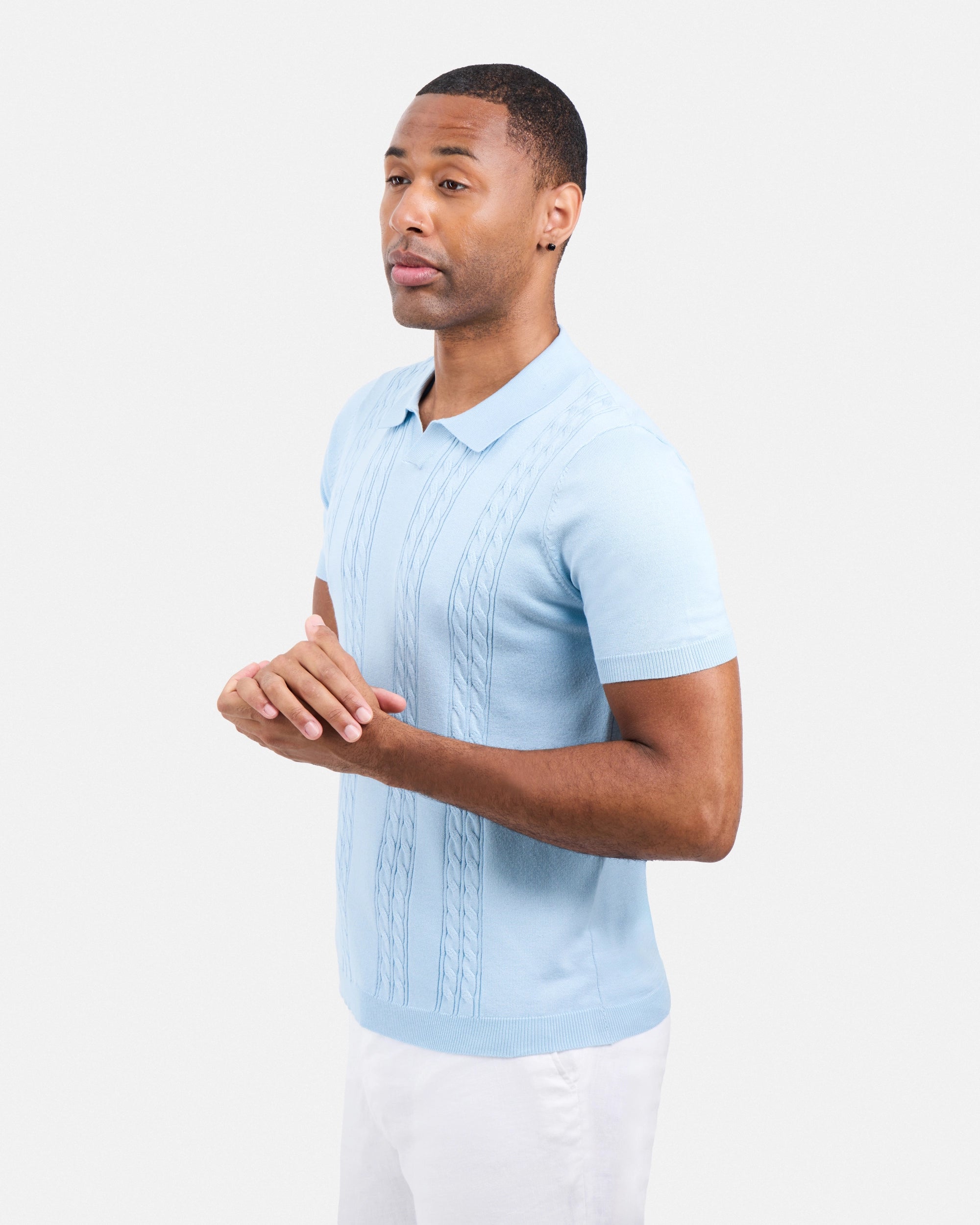 #SMW-33112 Cable Knit Johnny Sweater Polo-thumbmail-23