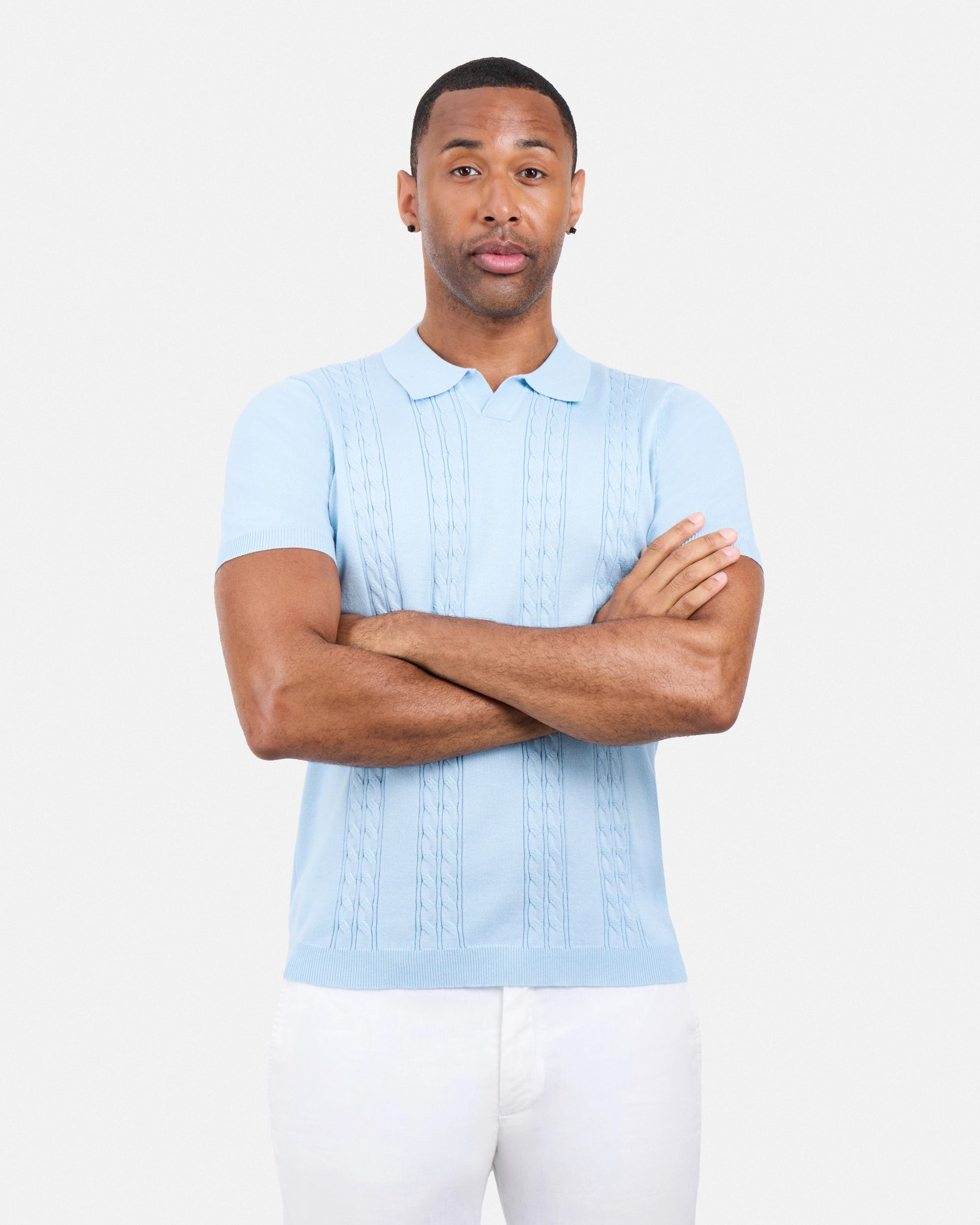 #SMW-33112 Cable Knit Johnny Sweater Polo-thumbmail-25