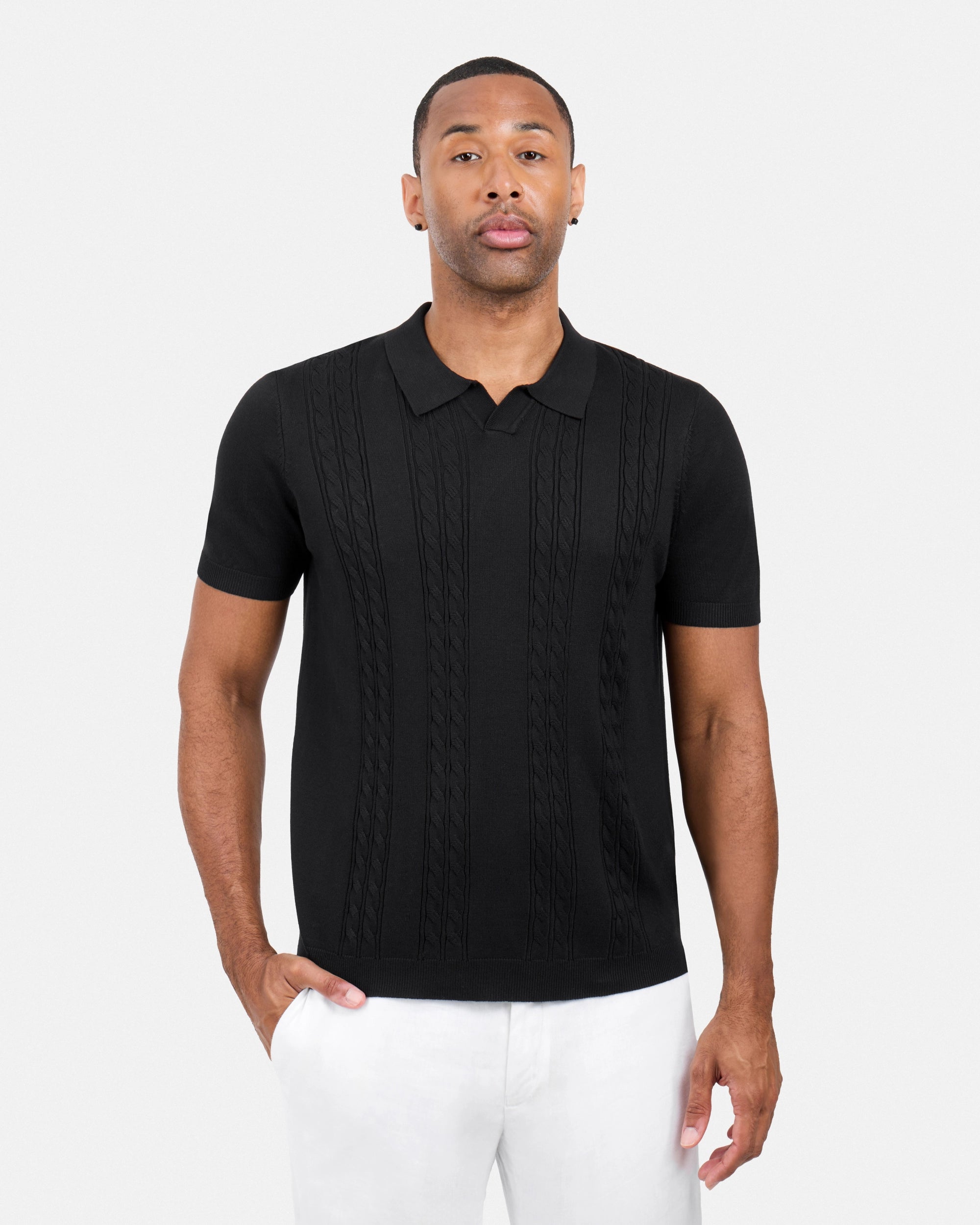 #SMW-33112 Cable Knit Johnny Sweater Polo-thumbmail-9