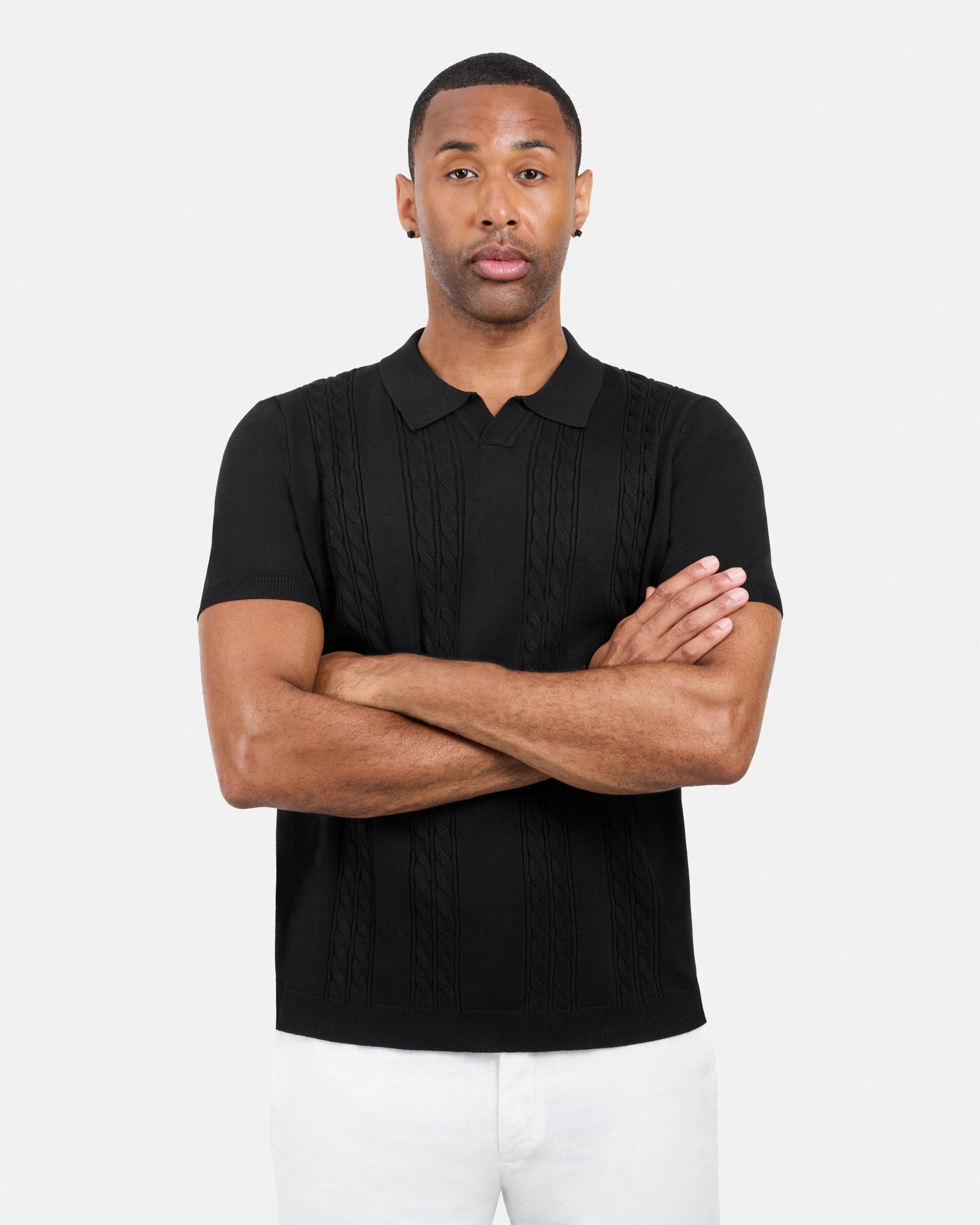 #SMW-33112 Cable Knit Johnny Sweater Polo-thumbmail-13