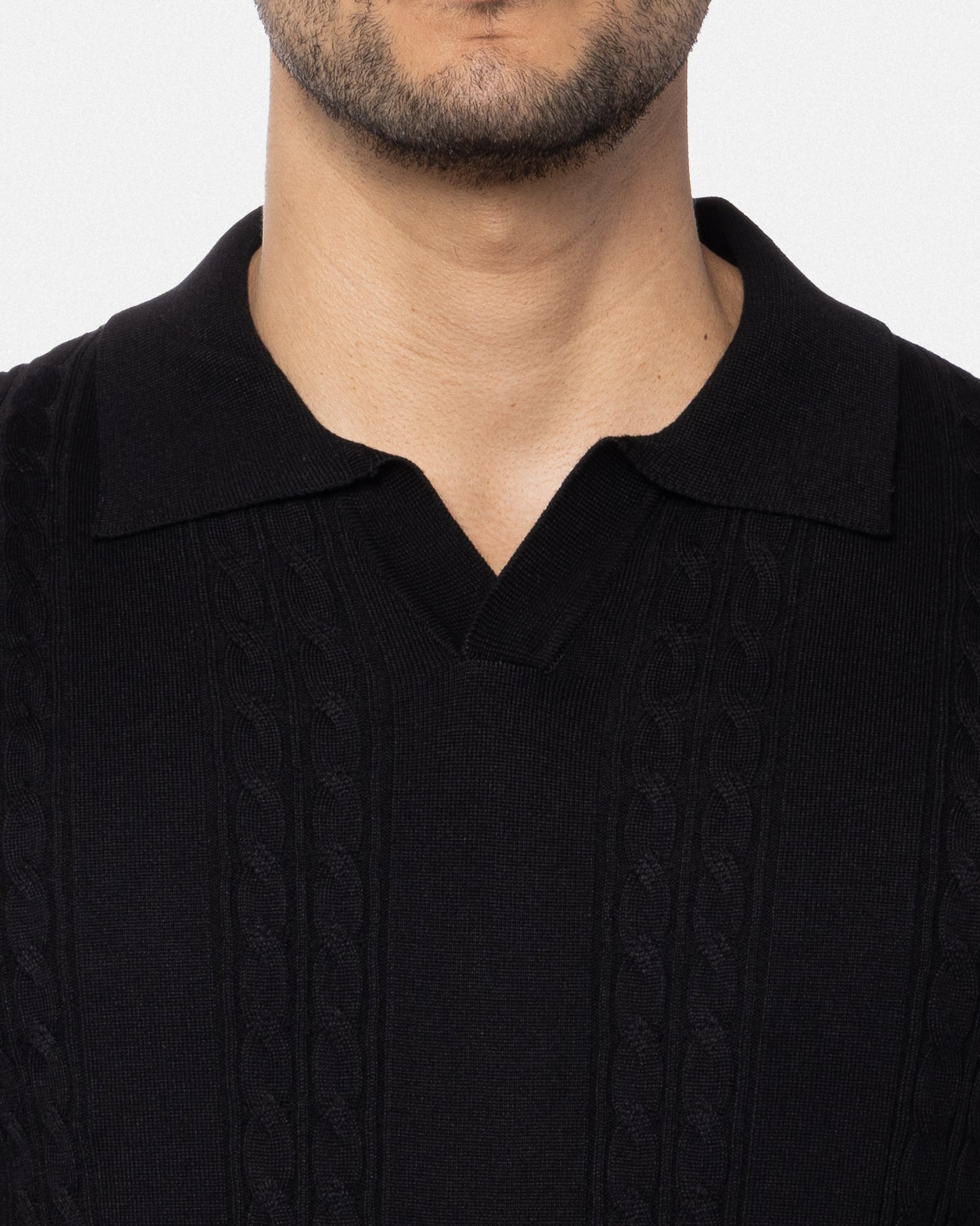 #SMW-33112 Cable Knit Johnny Sweater Polo-thumbmail-19