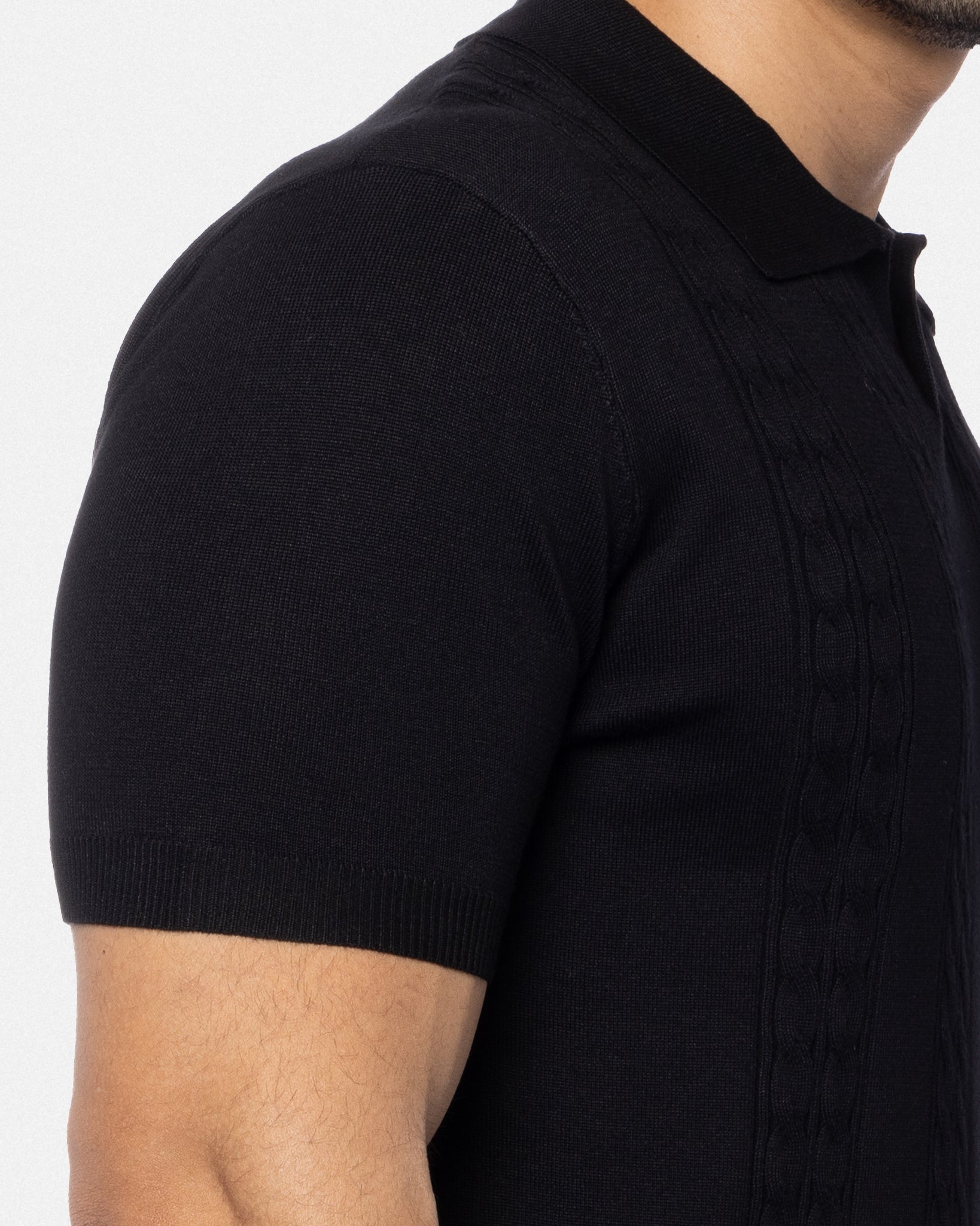#SMW-33112 Cable Knit Johnny Sweater Polo-thumbmail-17