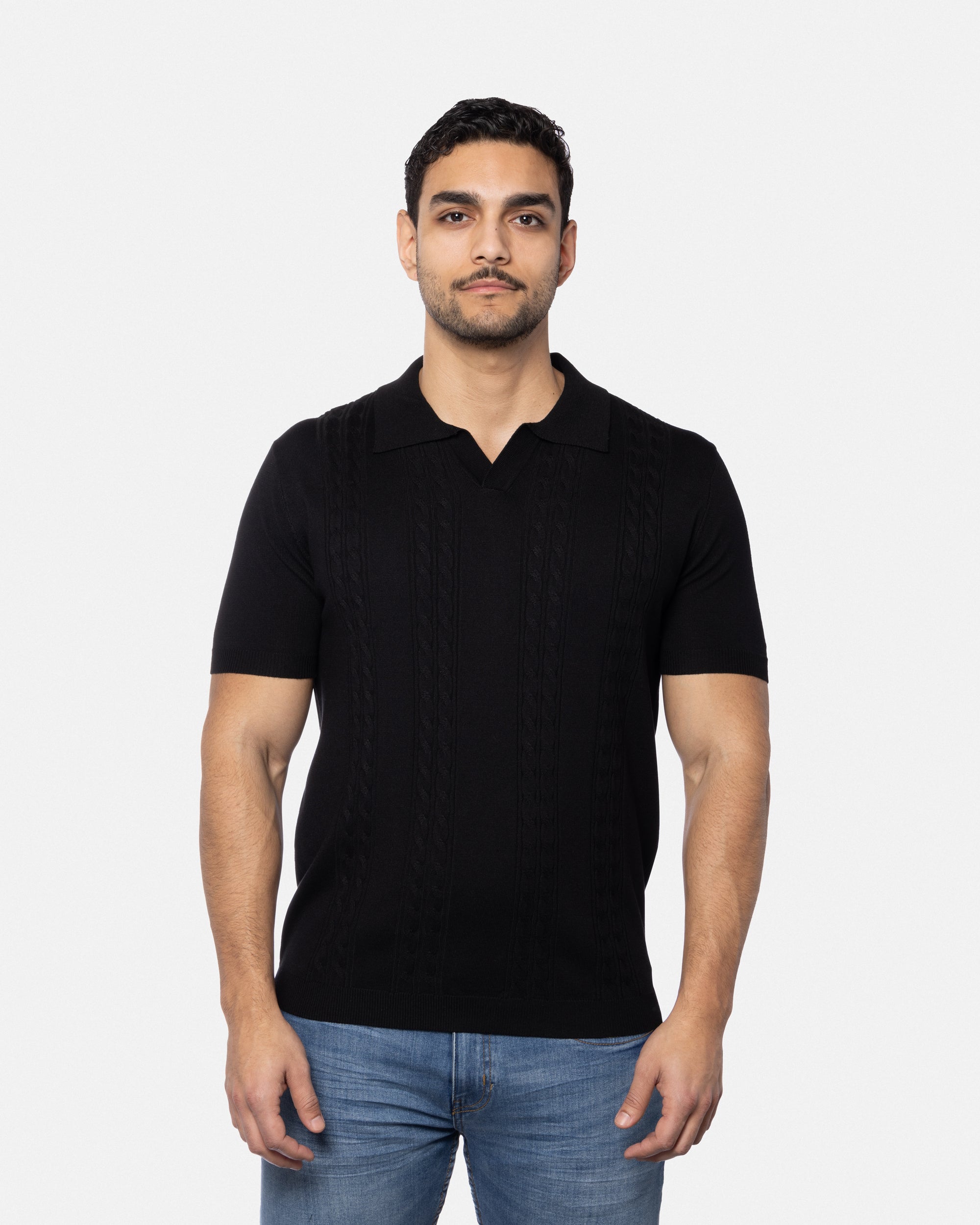 #SMW-33112 Cable Knit Johnny Sweater Polo-thumbmail-10