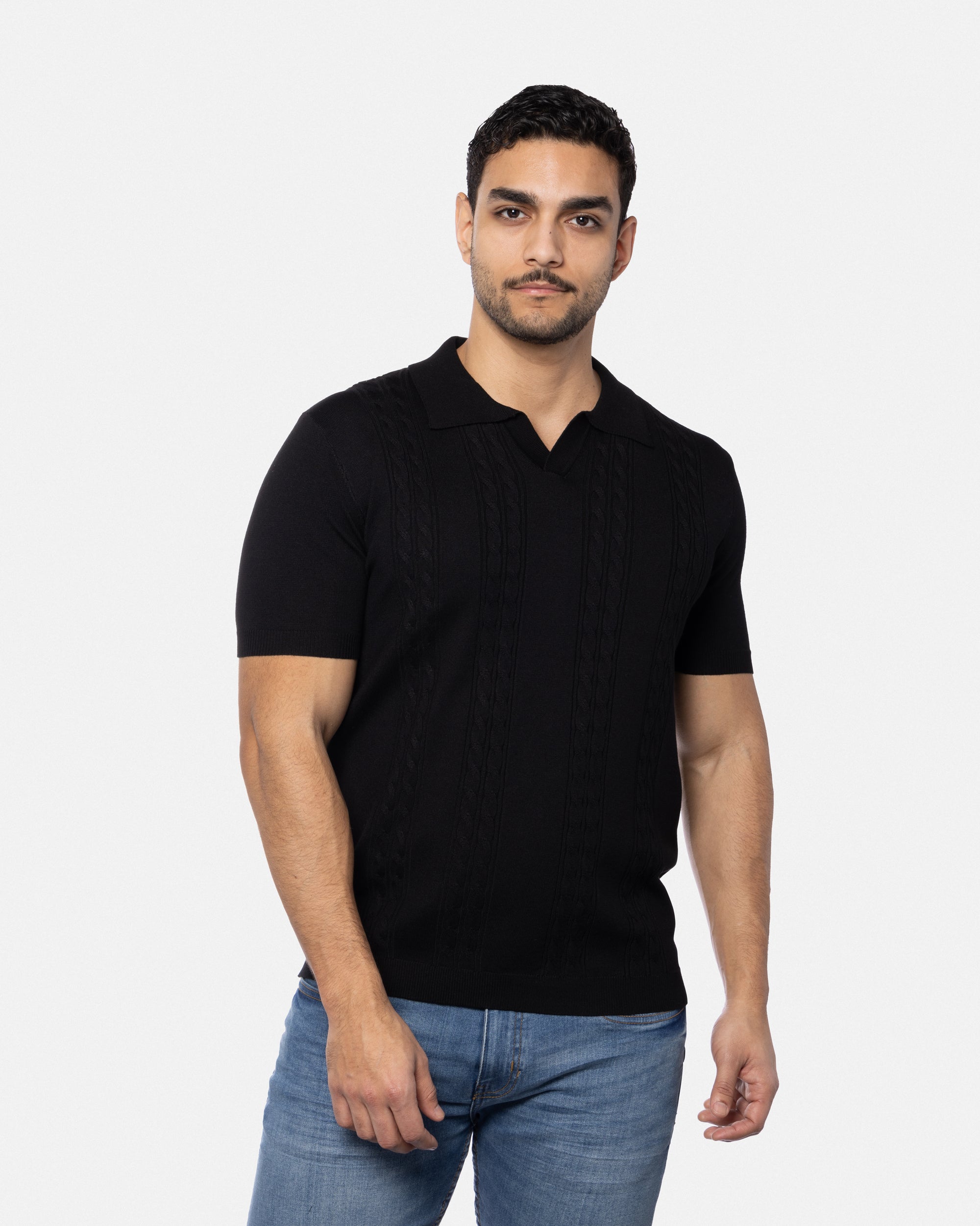 #SMW-33112 Cable Knit Johnny Sweater Polo-thumbmail-16