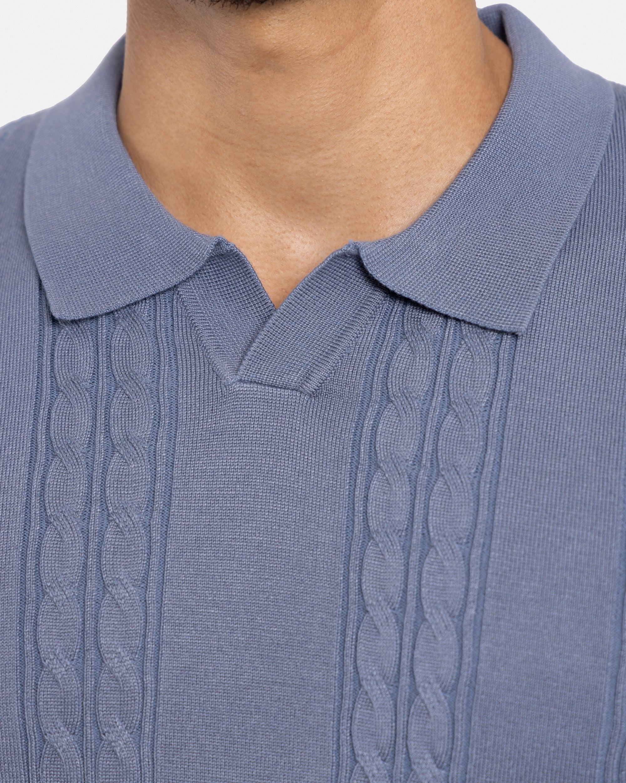 #SMW-33112 Cable Knit Johnny Sweater Polo-thumbmail-7