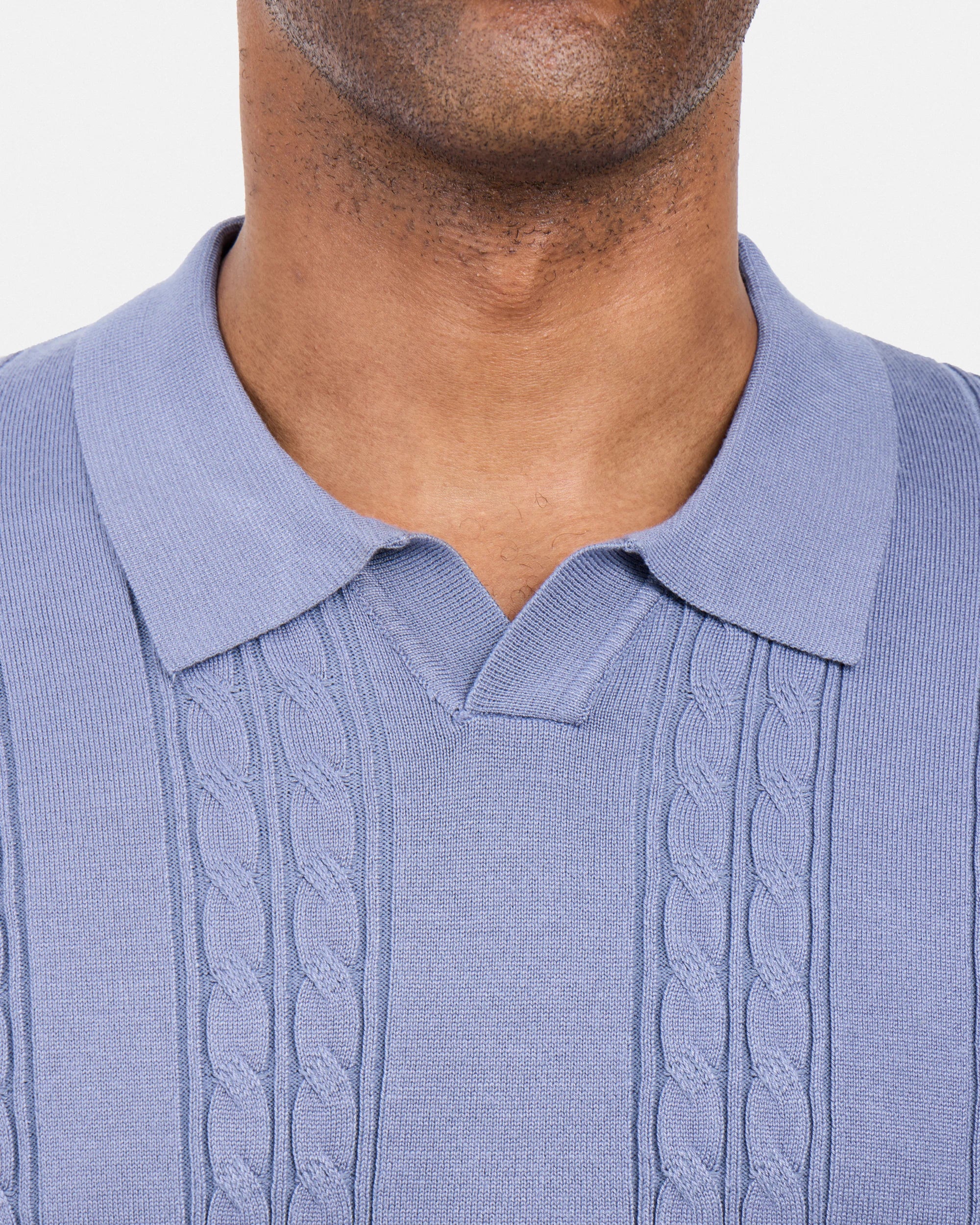 #SMW-33112 Cable Knit Johnny Sweater Polo-thumbmail-6