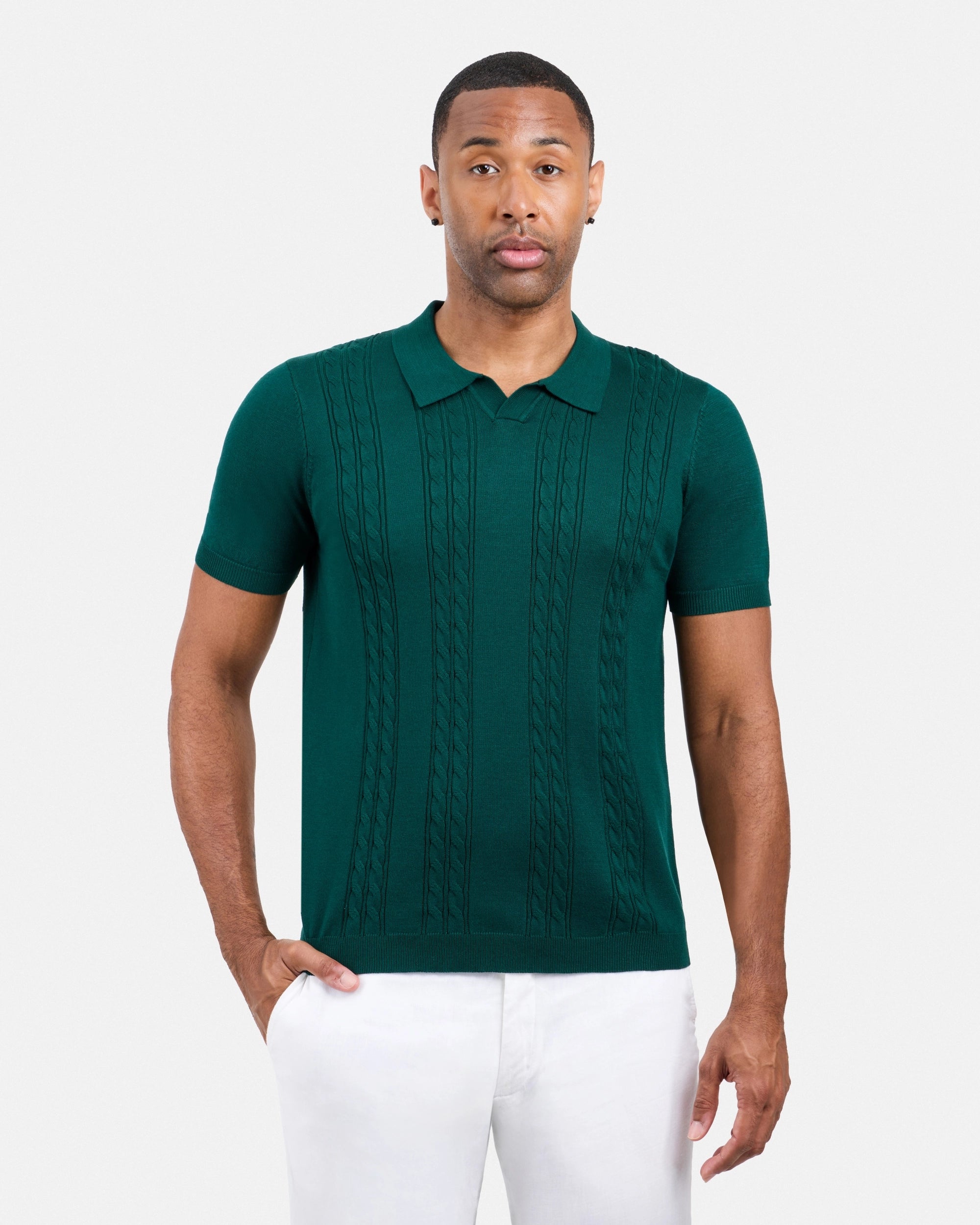 #SMW-33112 Cable Knit Johnny Sweater Polo-thumbmail-18
