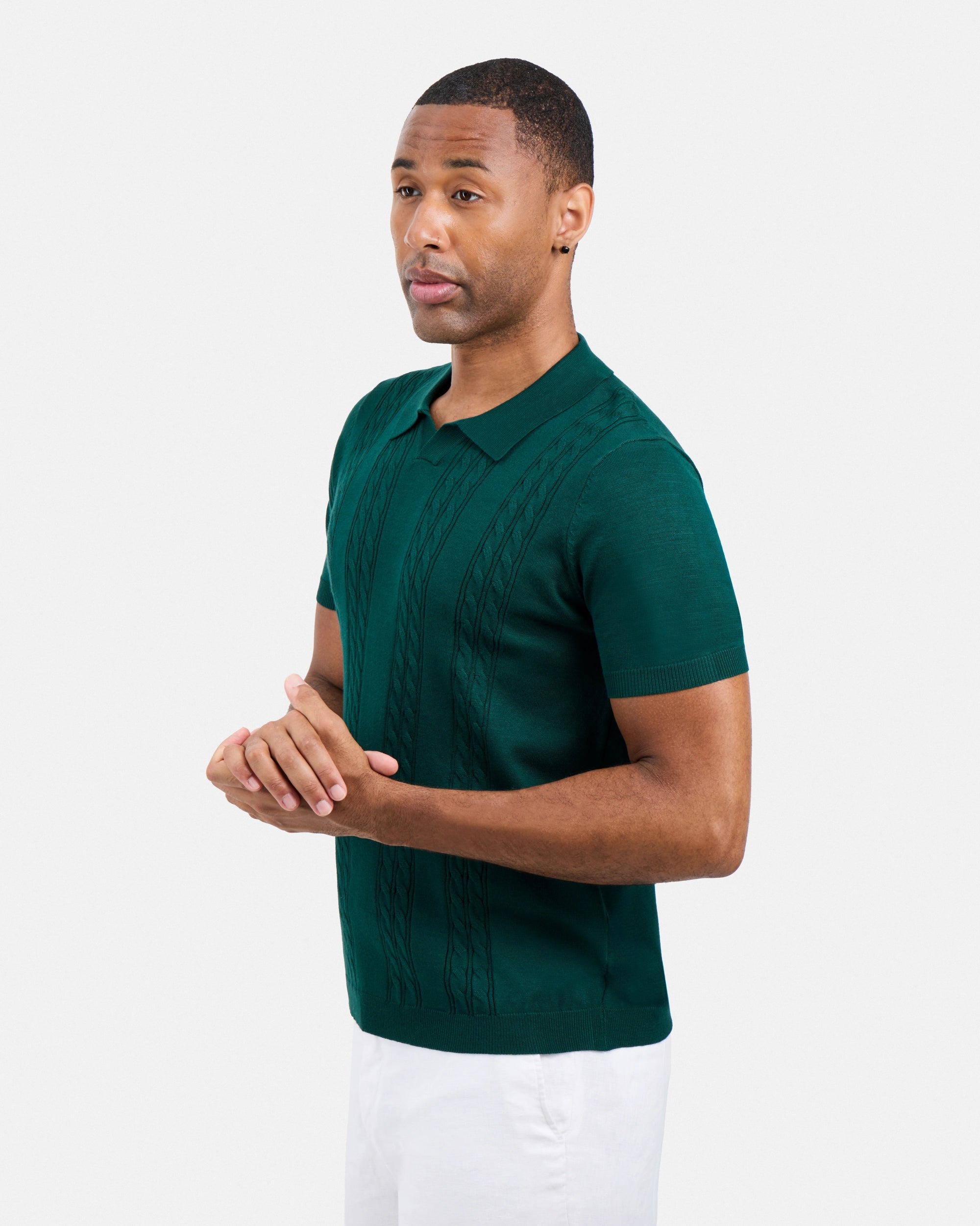#SMW-33112 Cable Knit Johnny Sweater Polo-thumbmail-31