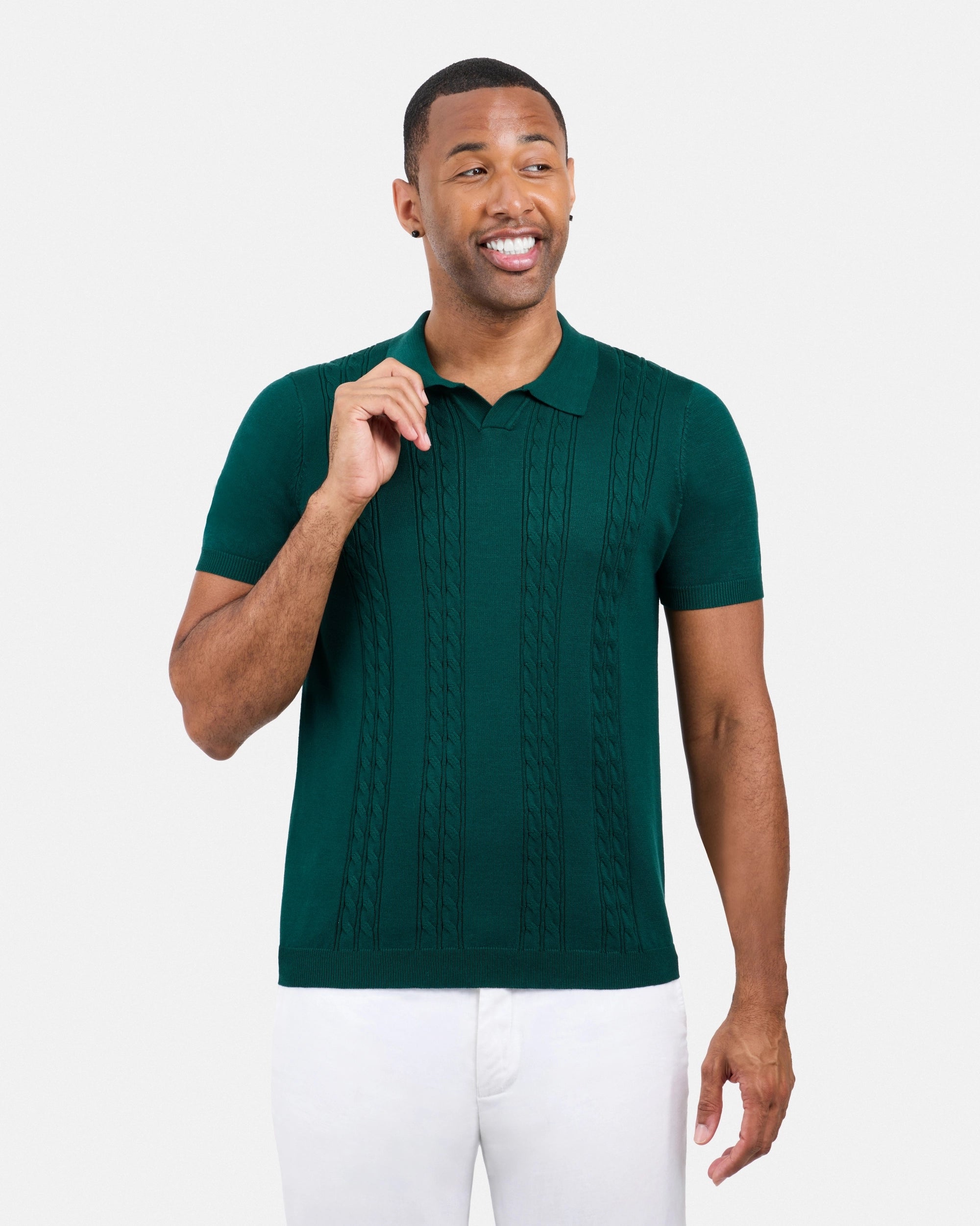 #SMW-33112 Cable Knit Johnny Sweater Polo-thumbmail-32