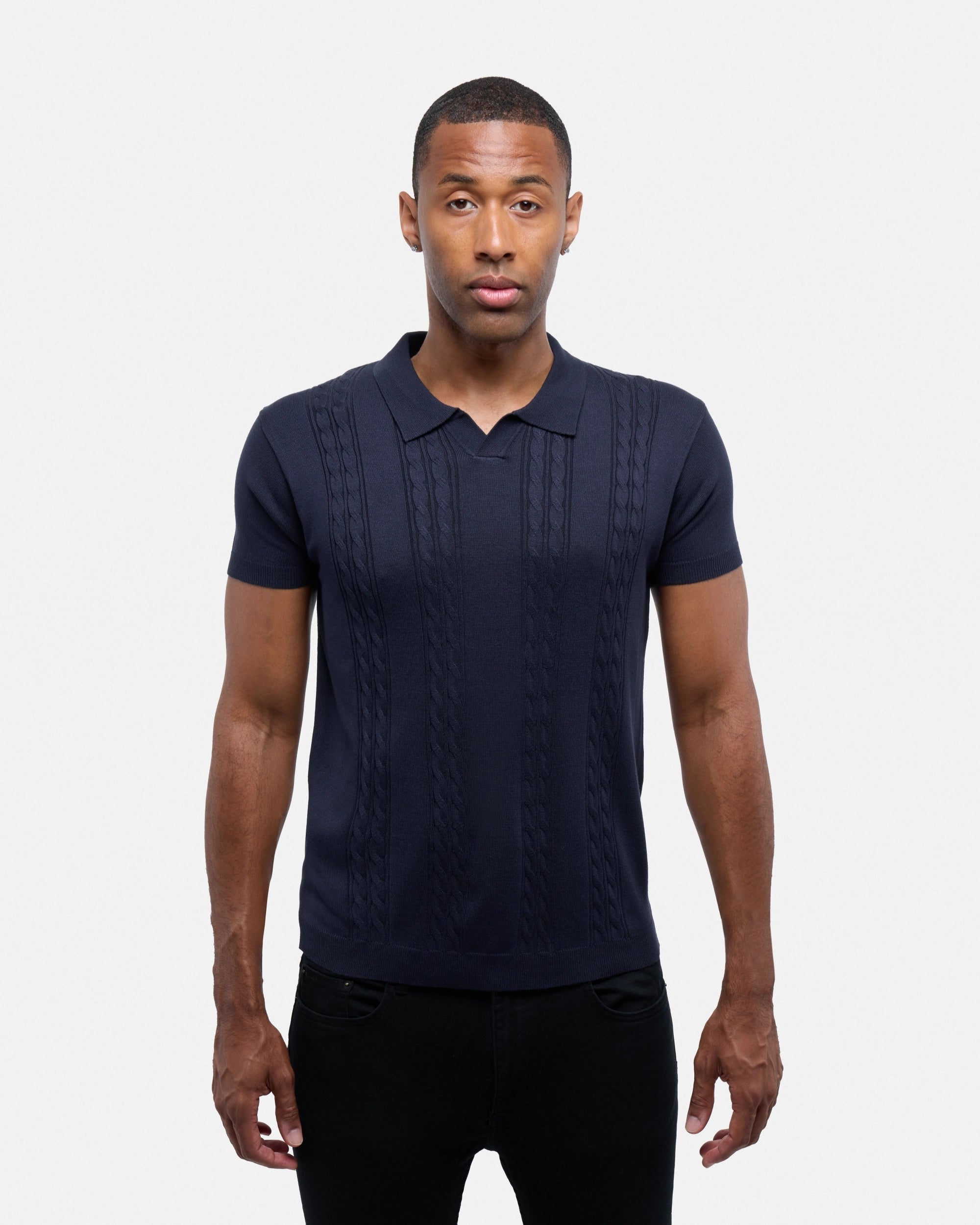 #SMW-33112 Cable Knit Johnny Sweater Polo-thumbmail-19