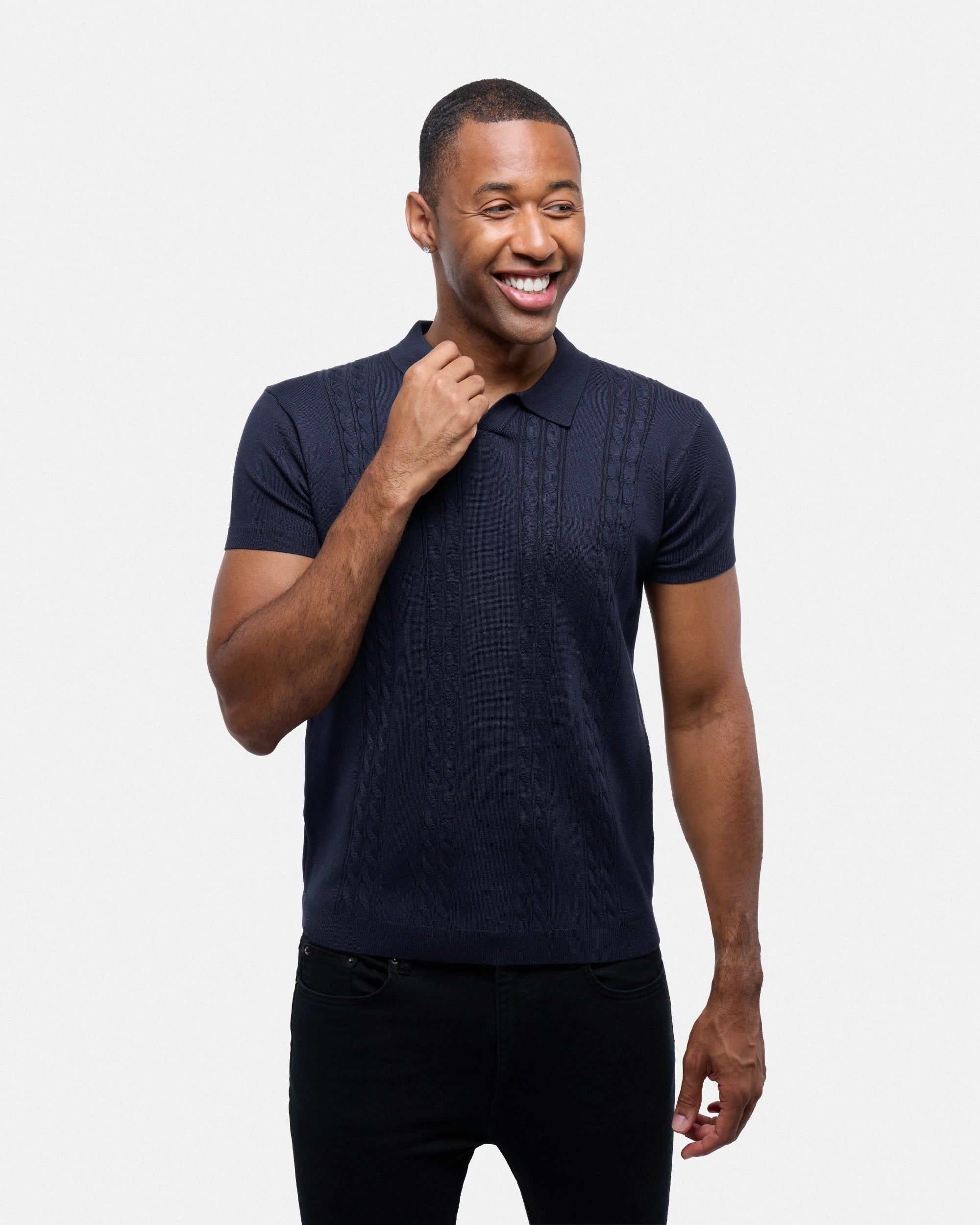 #SMW-33112 Cable Knit Johnny Sweater Polo-thumbmail-39