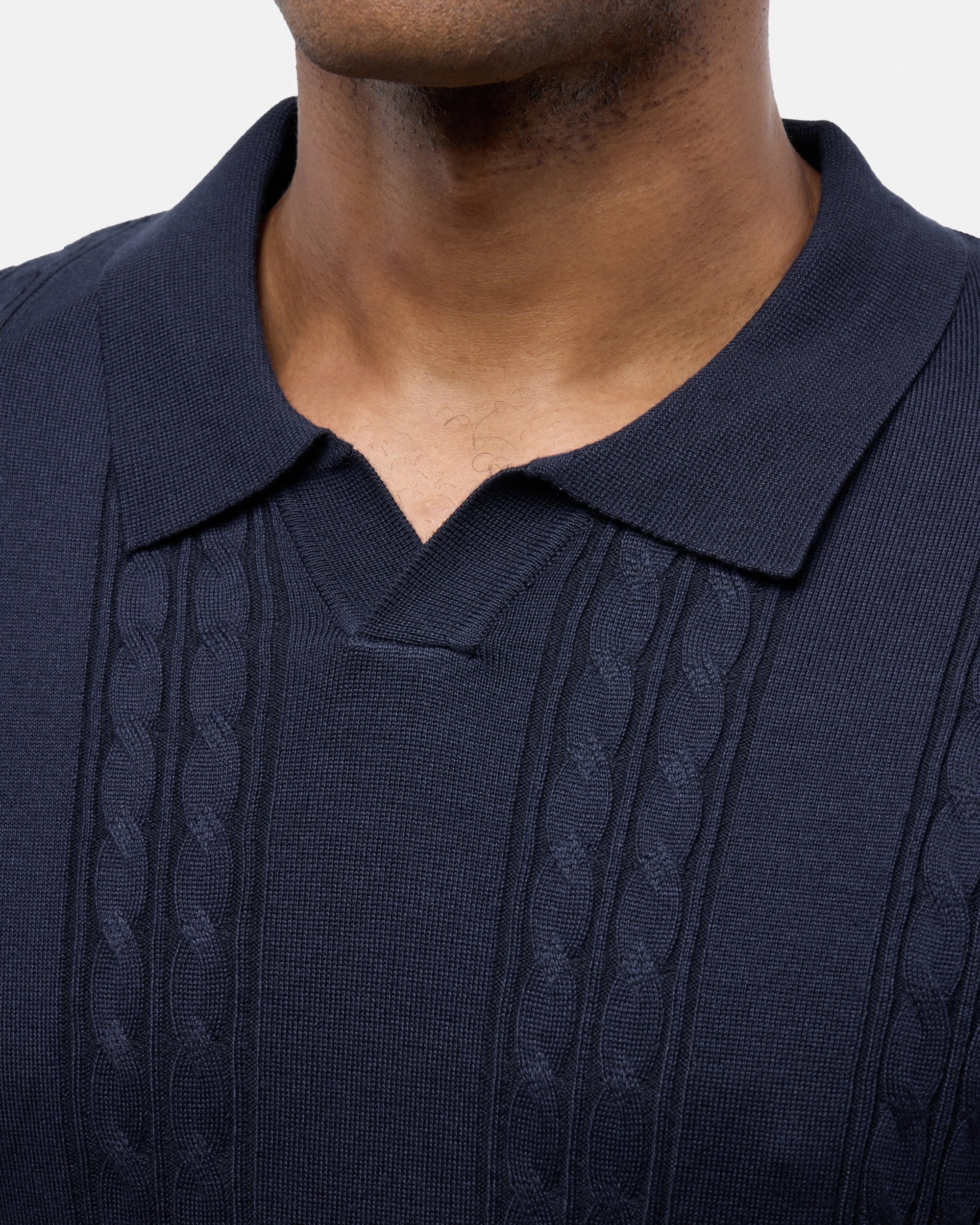 #SMW-33112 Cable Knit Johnny Sweater Polo-thumbmail-38