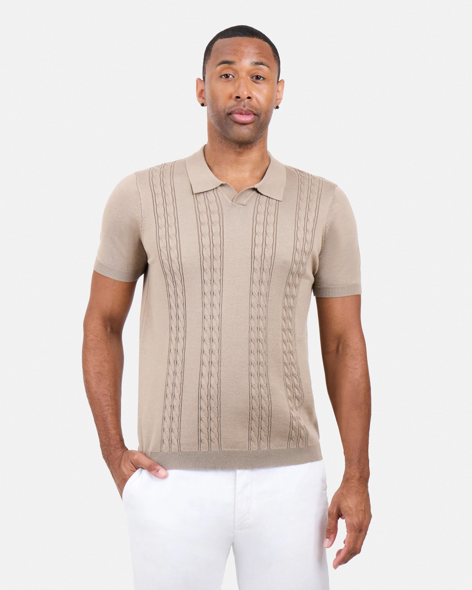 #SMW-33112 Cable Knit Johnny Sweater Polo-thumbmail-21