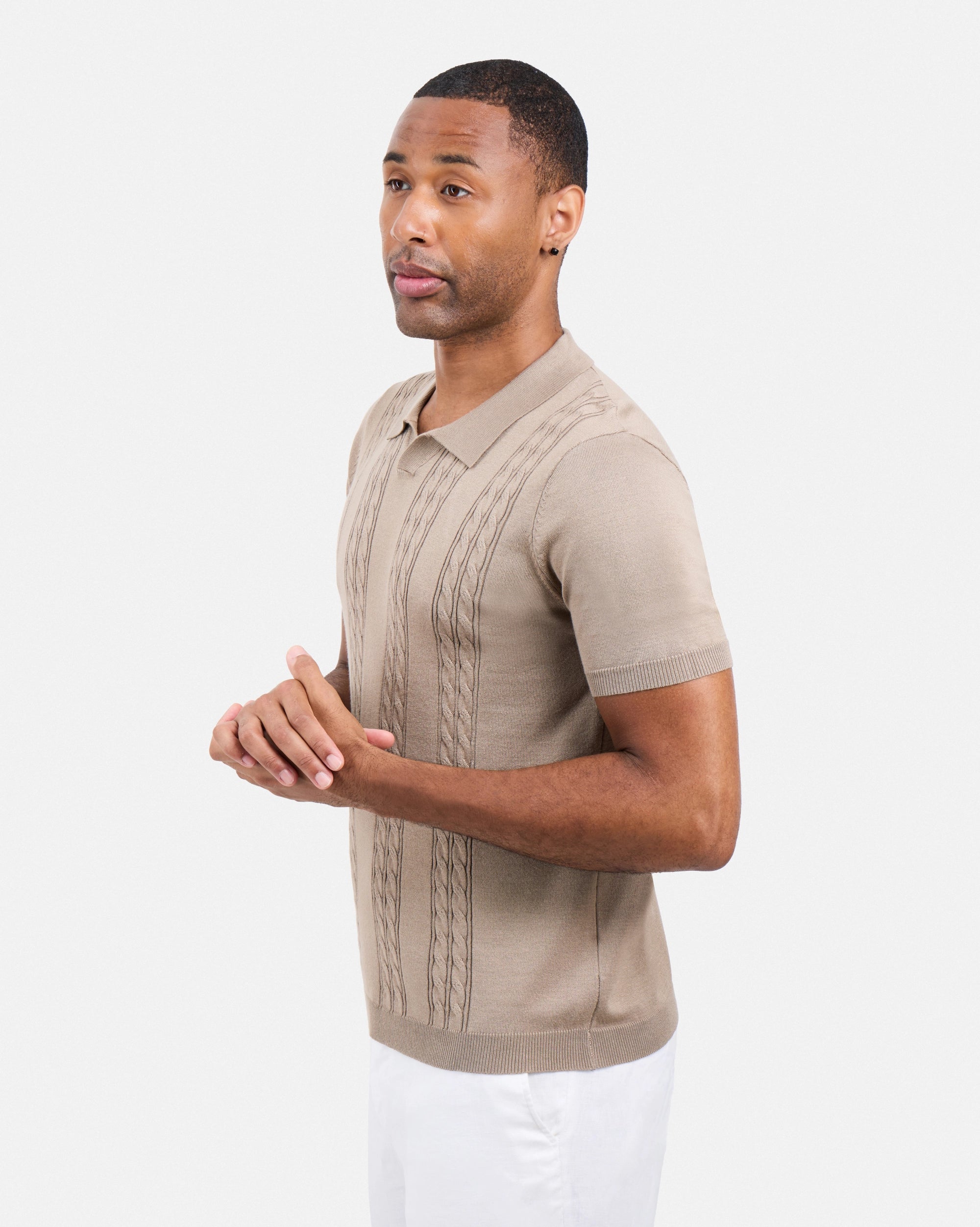 #SMW-33112 Cable Knit Johnny Sweater Polo-thumbmail-51