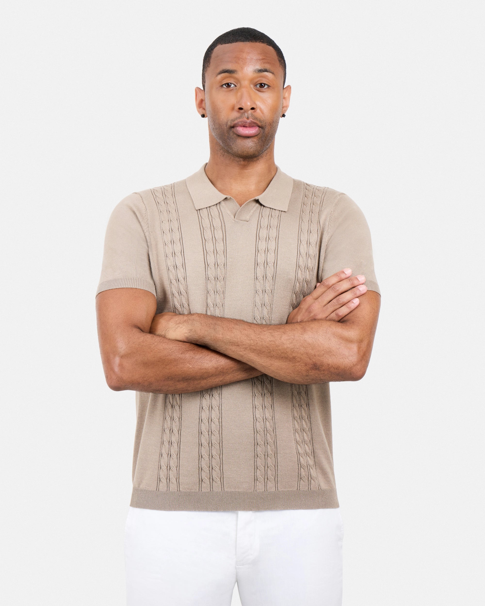 #SMW-33112 Cable Knit Johnny Sweater Polo-thumbmail-53