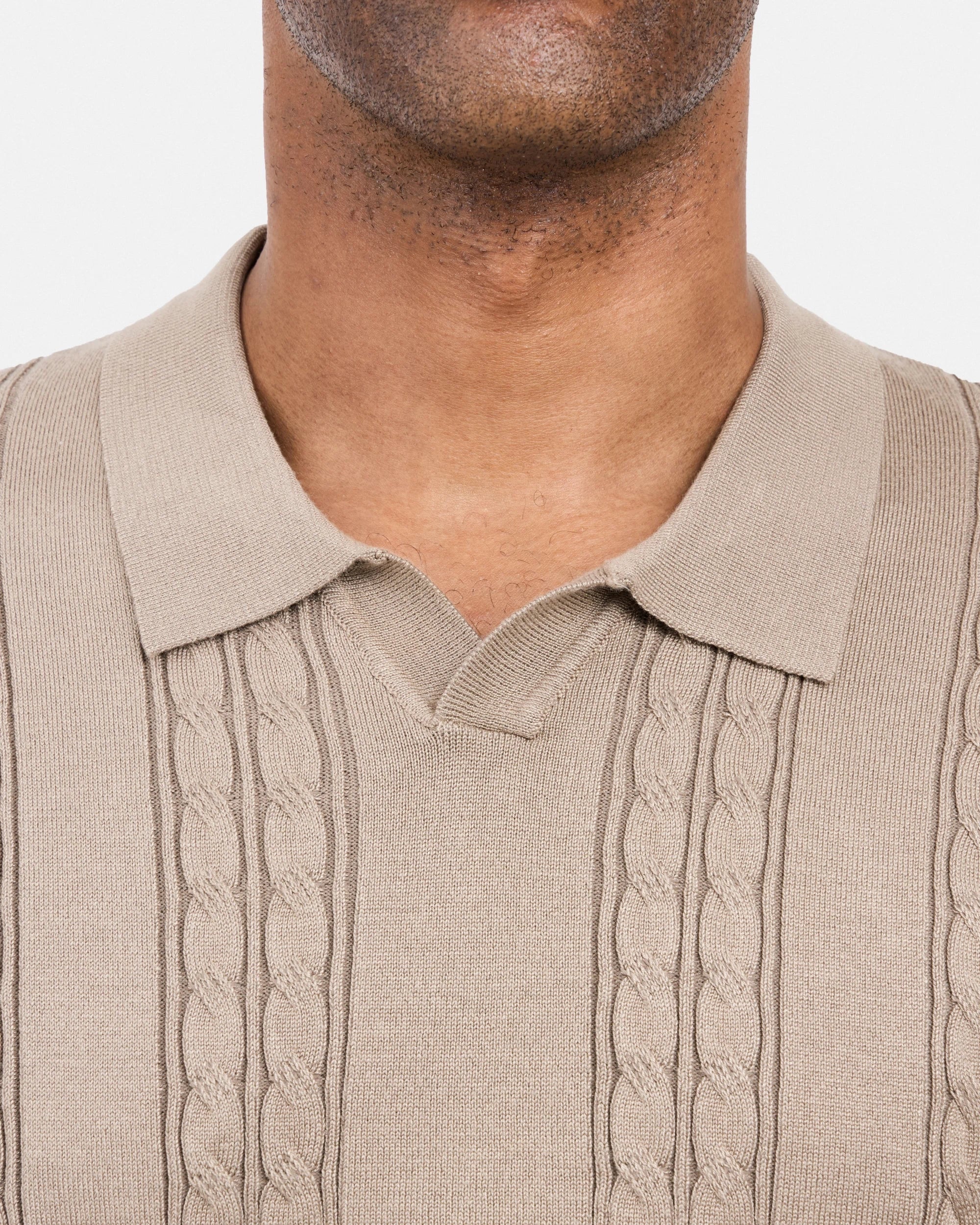 #SMW-33112 Cable Knit Johnny Sweater Polo-thumbmail-54