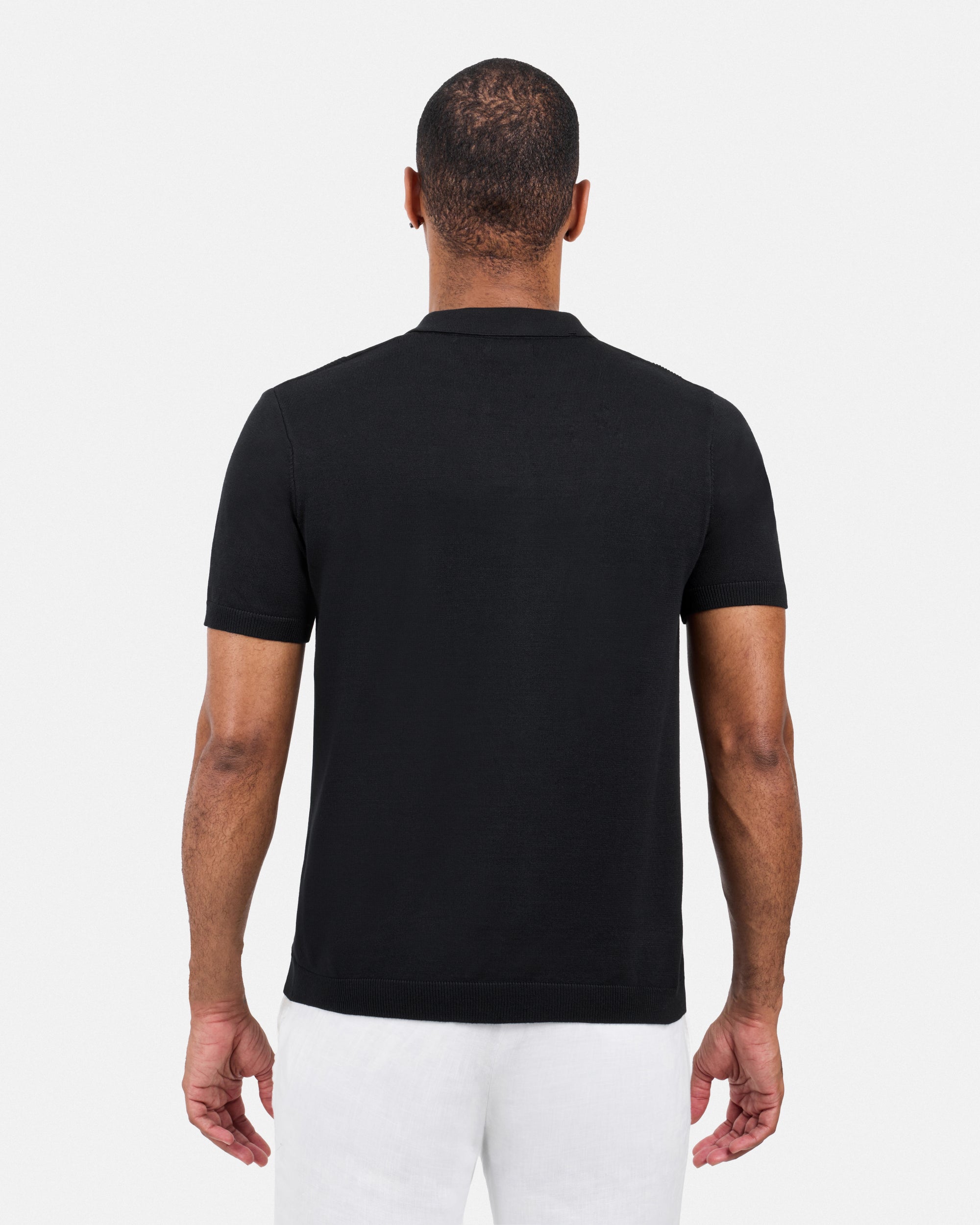 #SMW-33135 Classic Ribbed Texture Sweater Polo