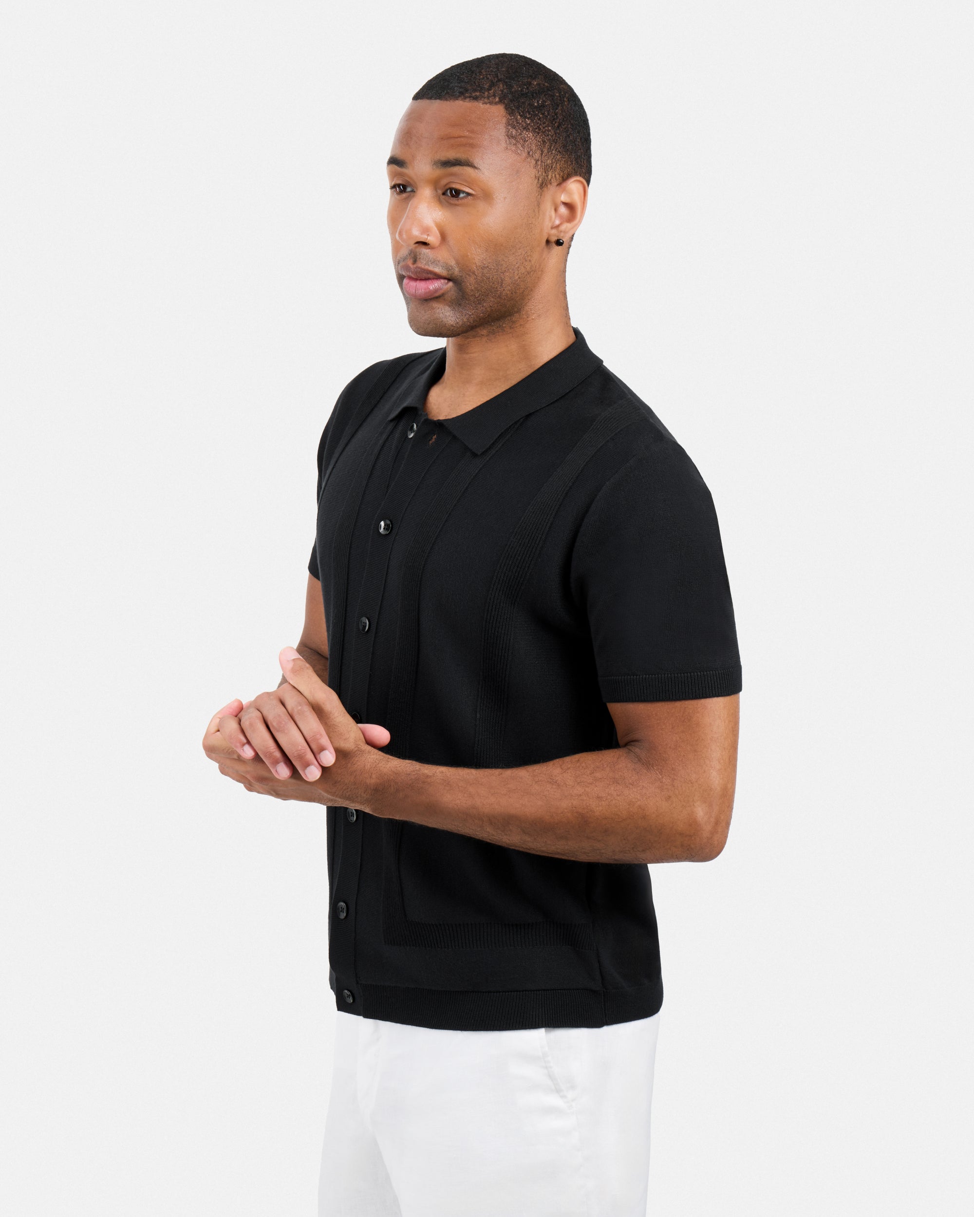 #SMW-33135 Classic Ribbed Texture Sweater Polo-thumbmail-3