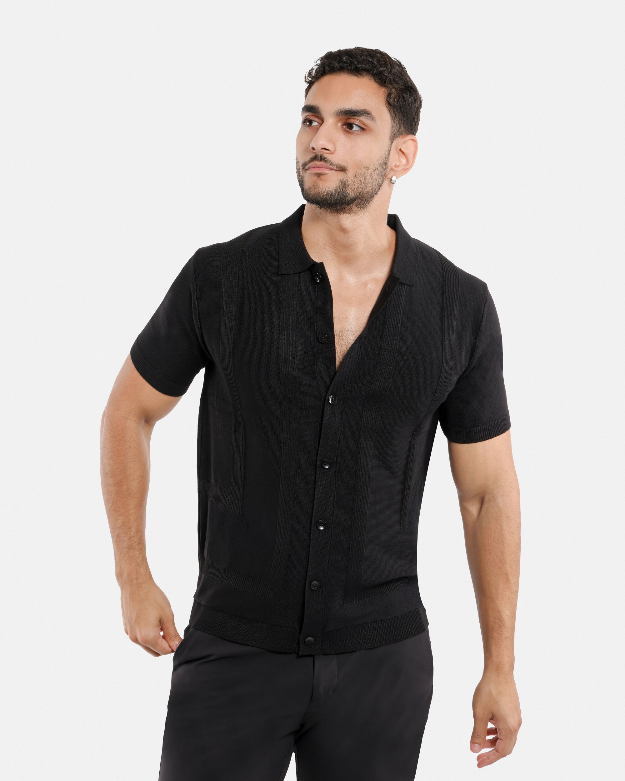 #SMW-33135 Classic Ribbed Texture Sweater Polo-thumbmail-5