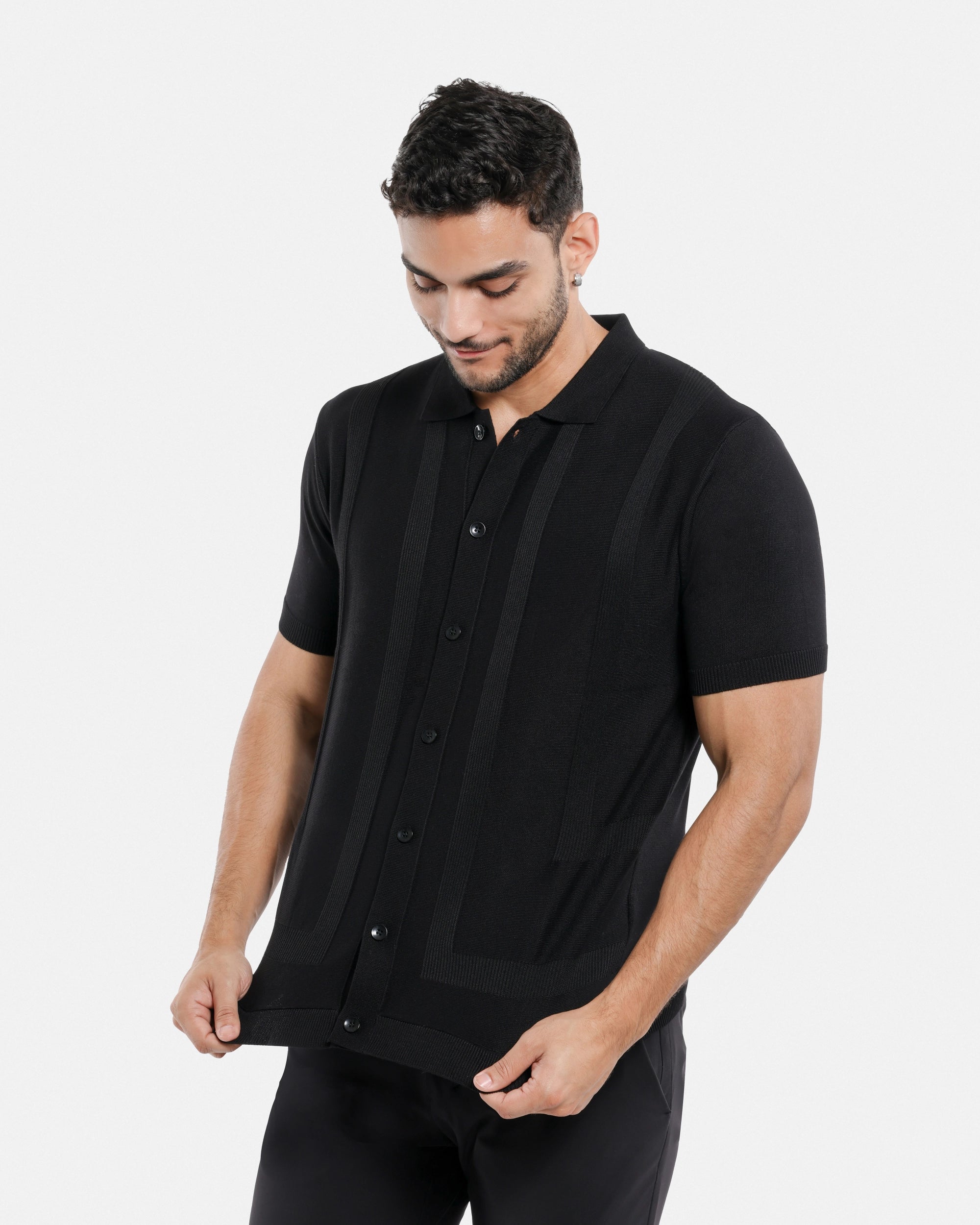 #SMW-33135 Classic Ribbed Texture Sweater Polo-thumbmail-6