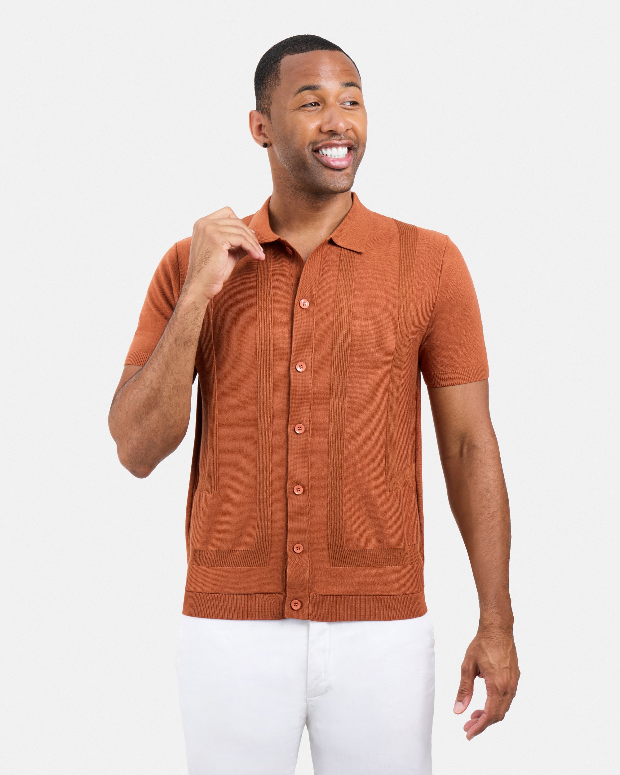 #SMW-33135 Classic Ribbed Texture Sweater Polo-thumbmail-12
