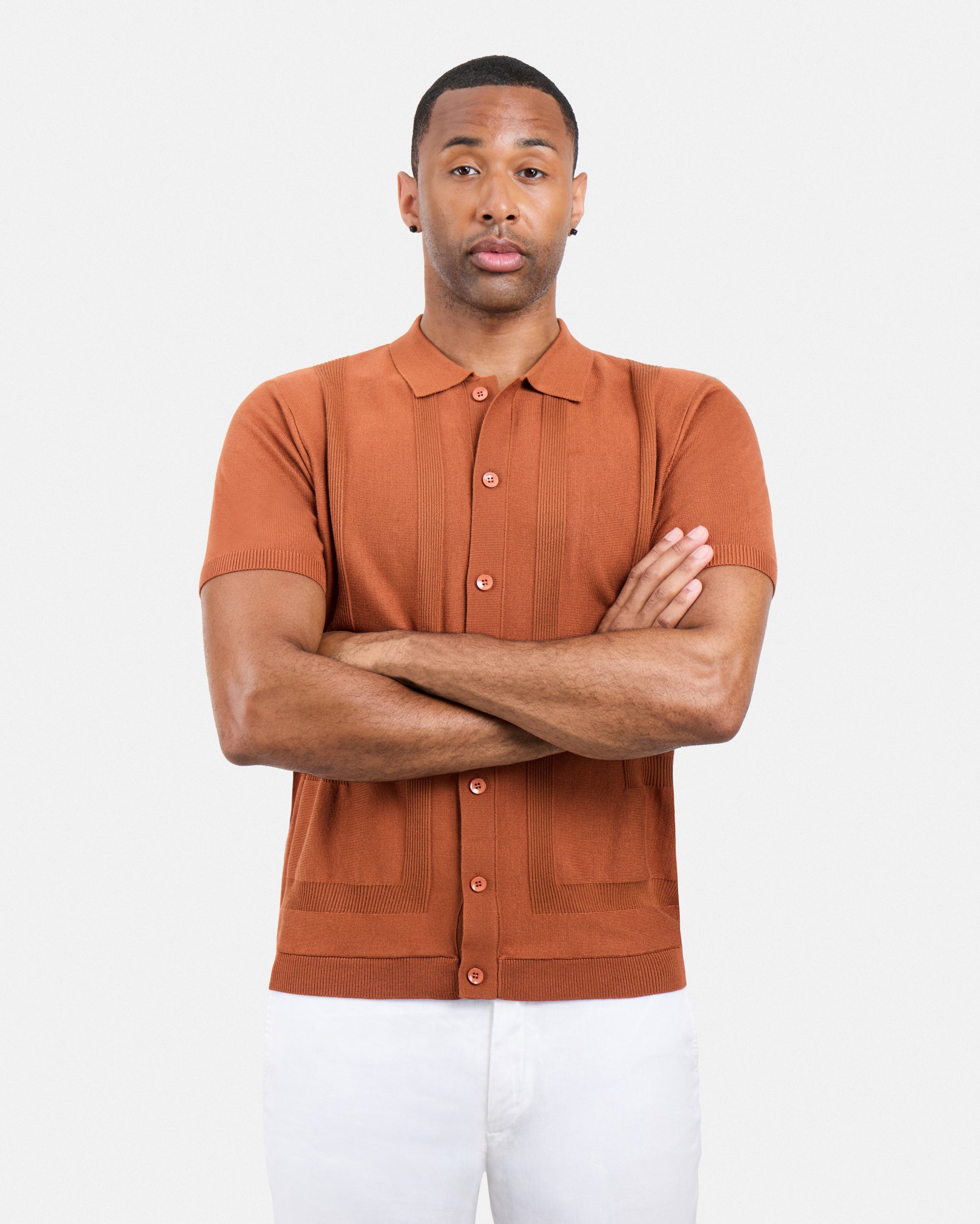 #SMW-33135 Classic Ribbed Texture Sweater Polo-thumbmail-13