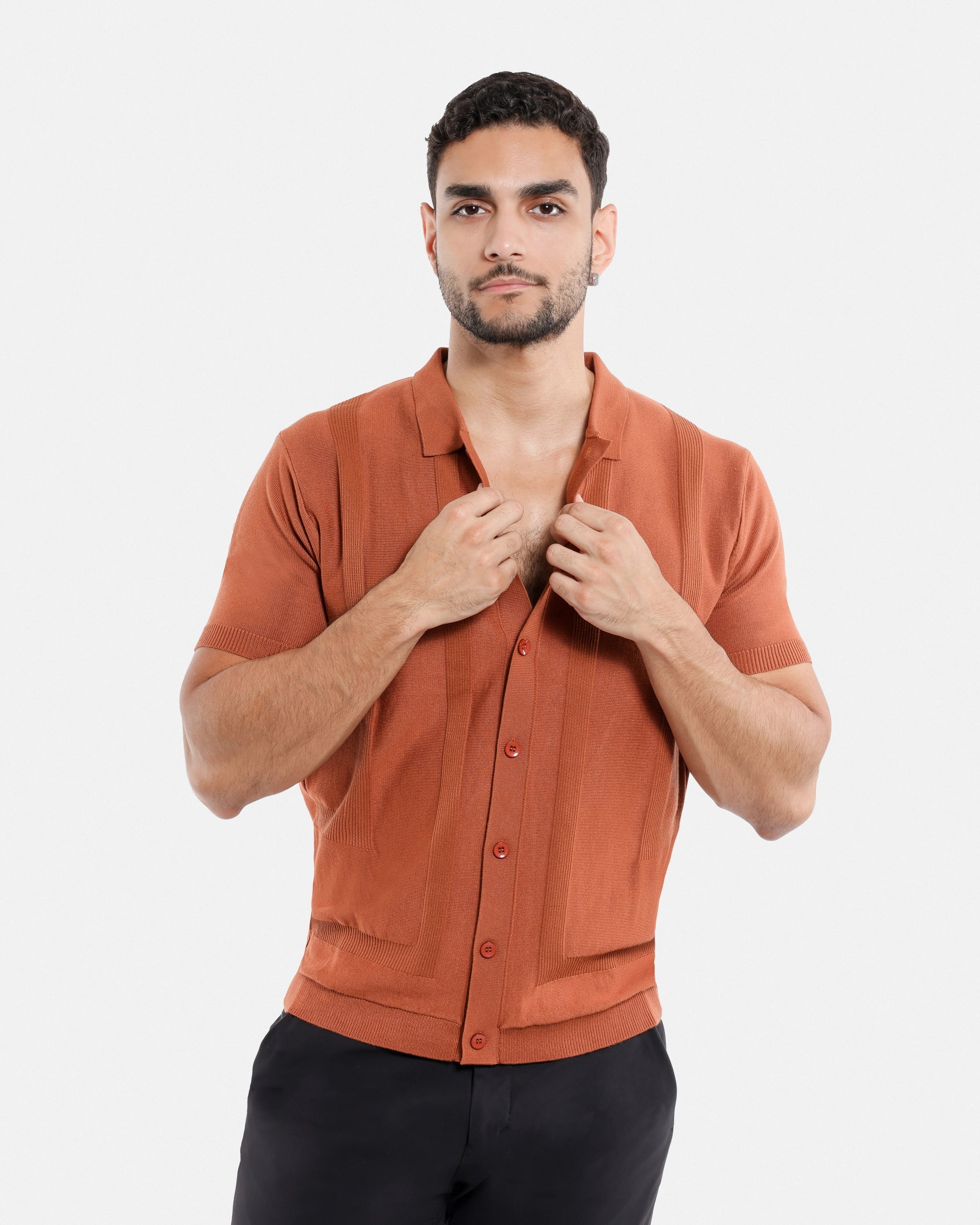 #SMW-33135 Classic Ribbed Texture Sweater Polo-thumbmail-14