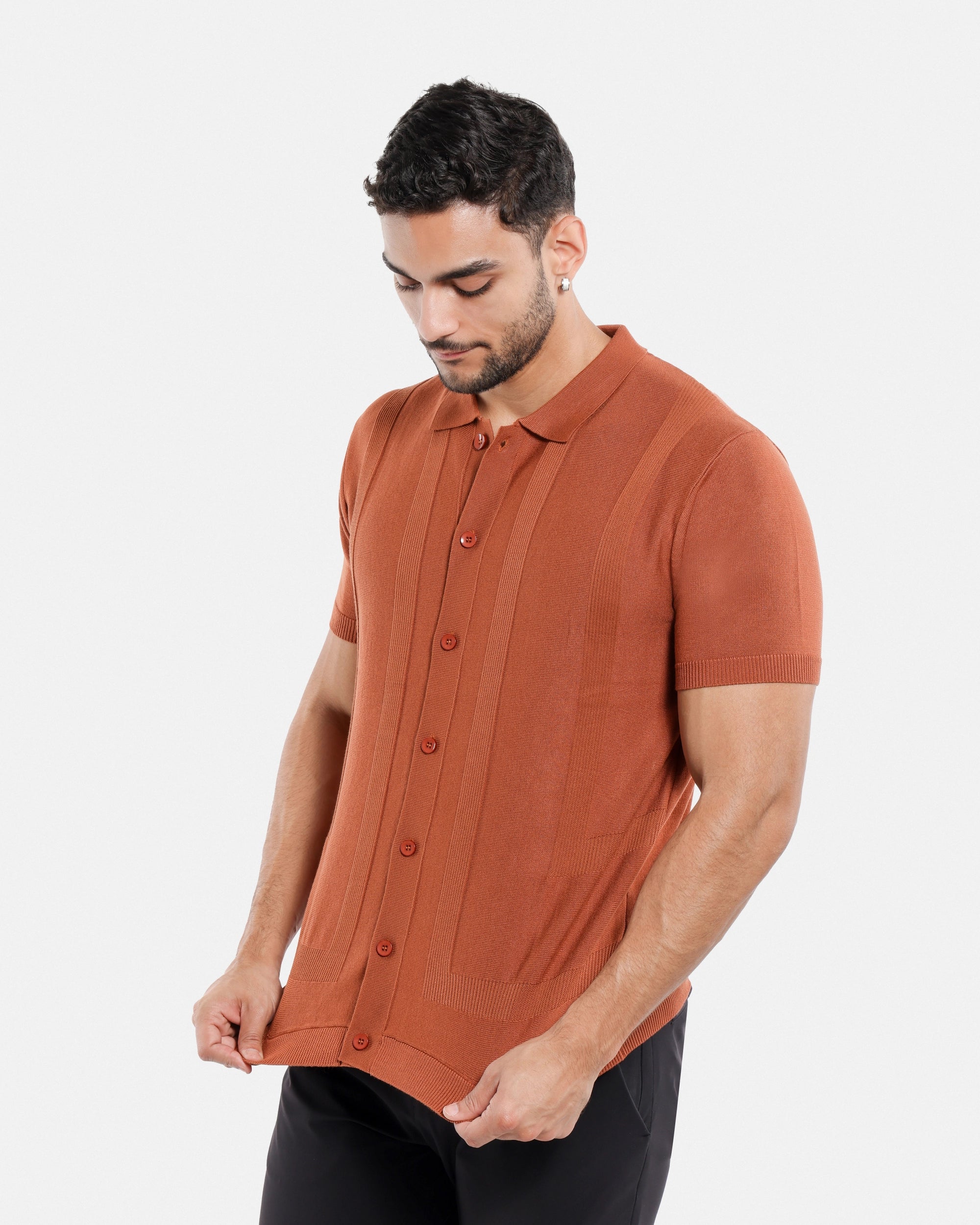 #SMW-33135 Classic Ribbed Texture Sweater Polo-thumbmail-15