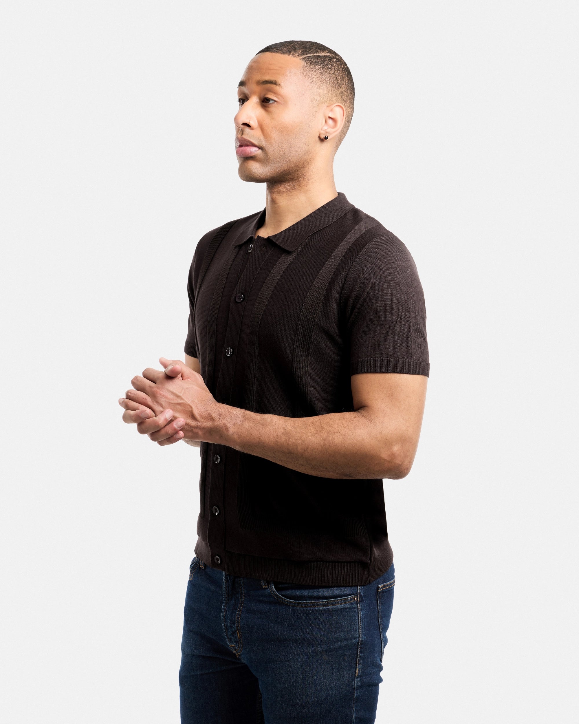 #SMW-33135 Classic Ribbed Texture Sweater Polo-thumbmail-82