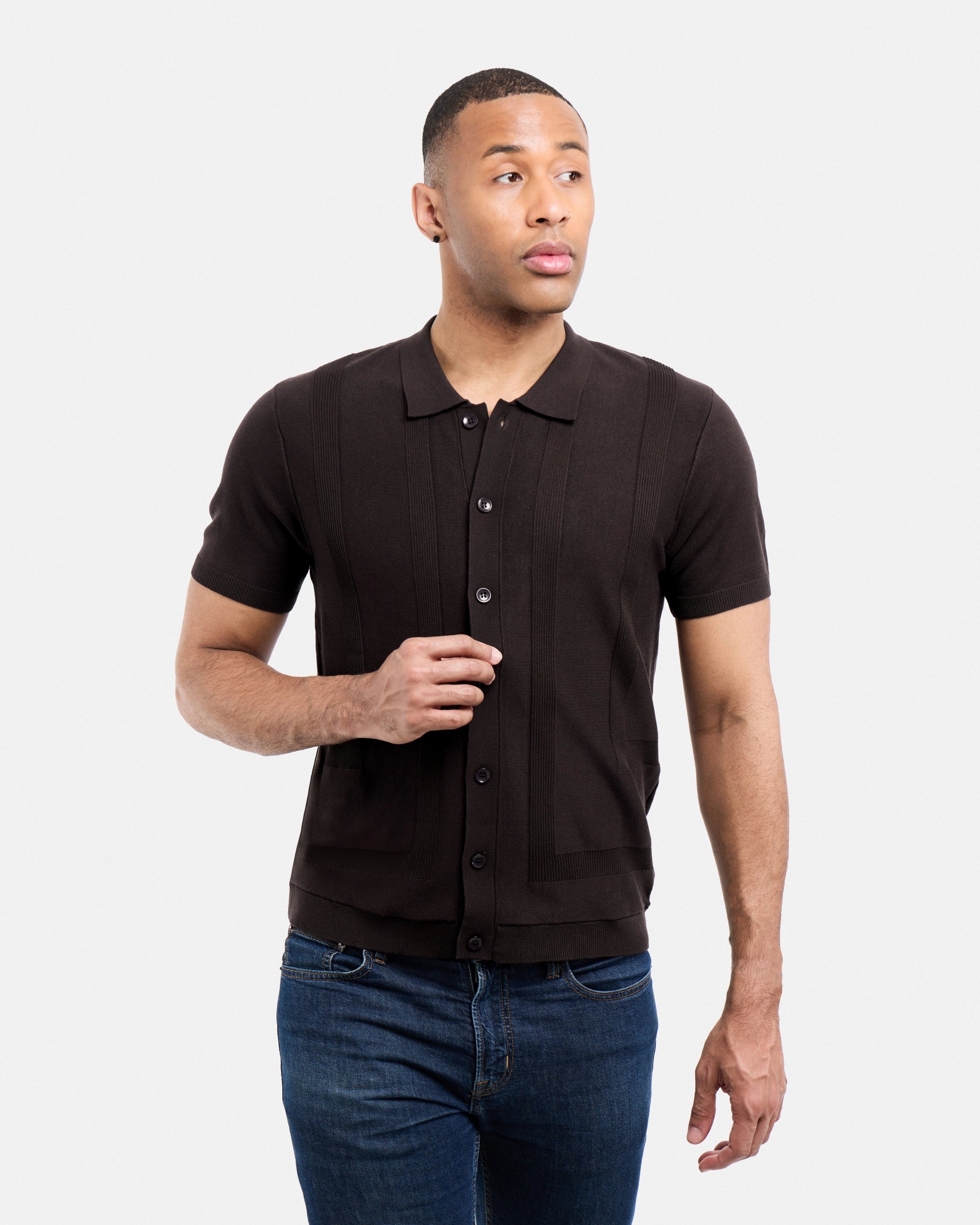 #SMW-33135 Classic Ribbed Texture Sweater Polo-thumbmail-83