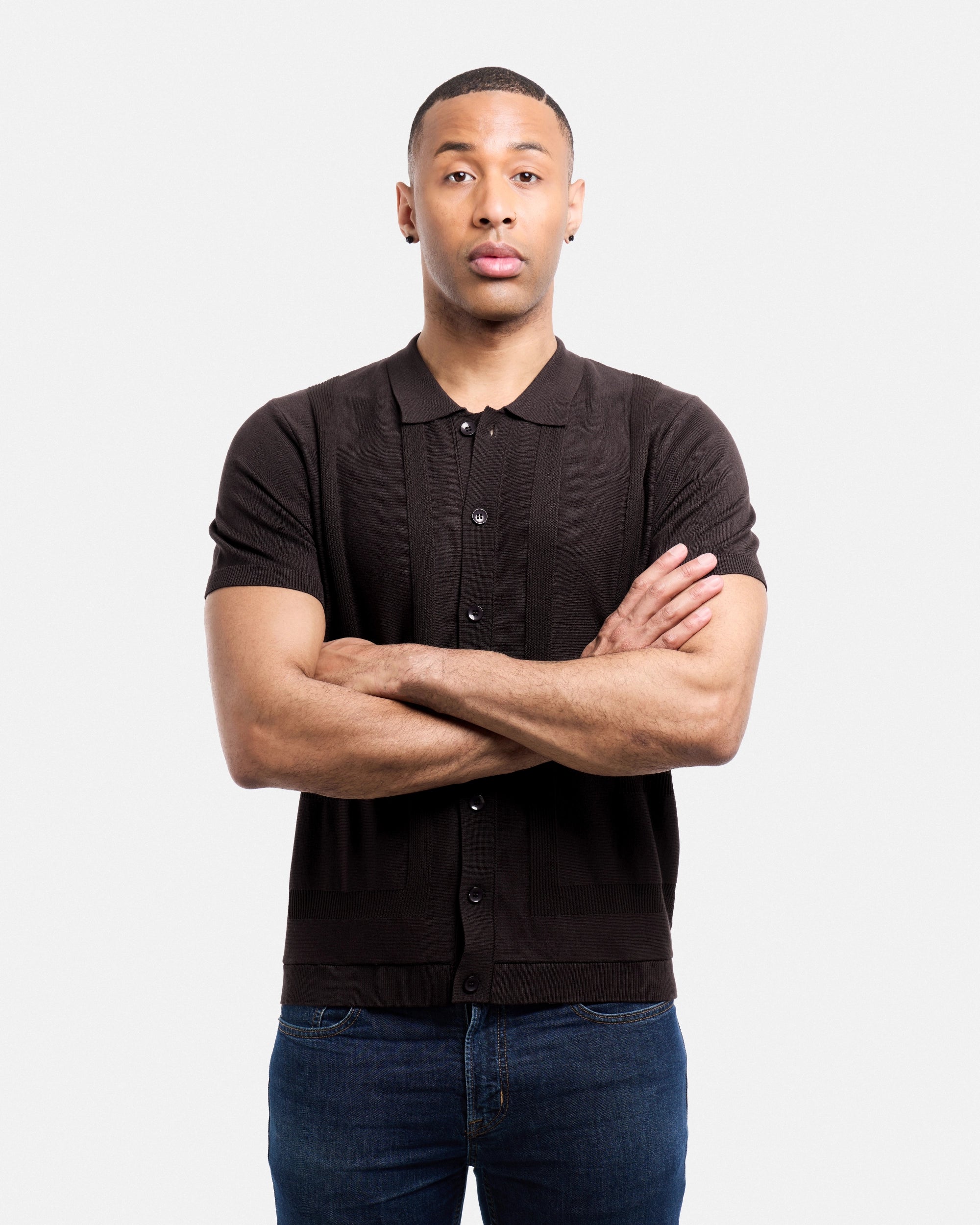 #SMW-33135 Classic Ribbed Texture Sweater Polo-thumbmail-84