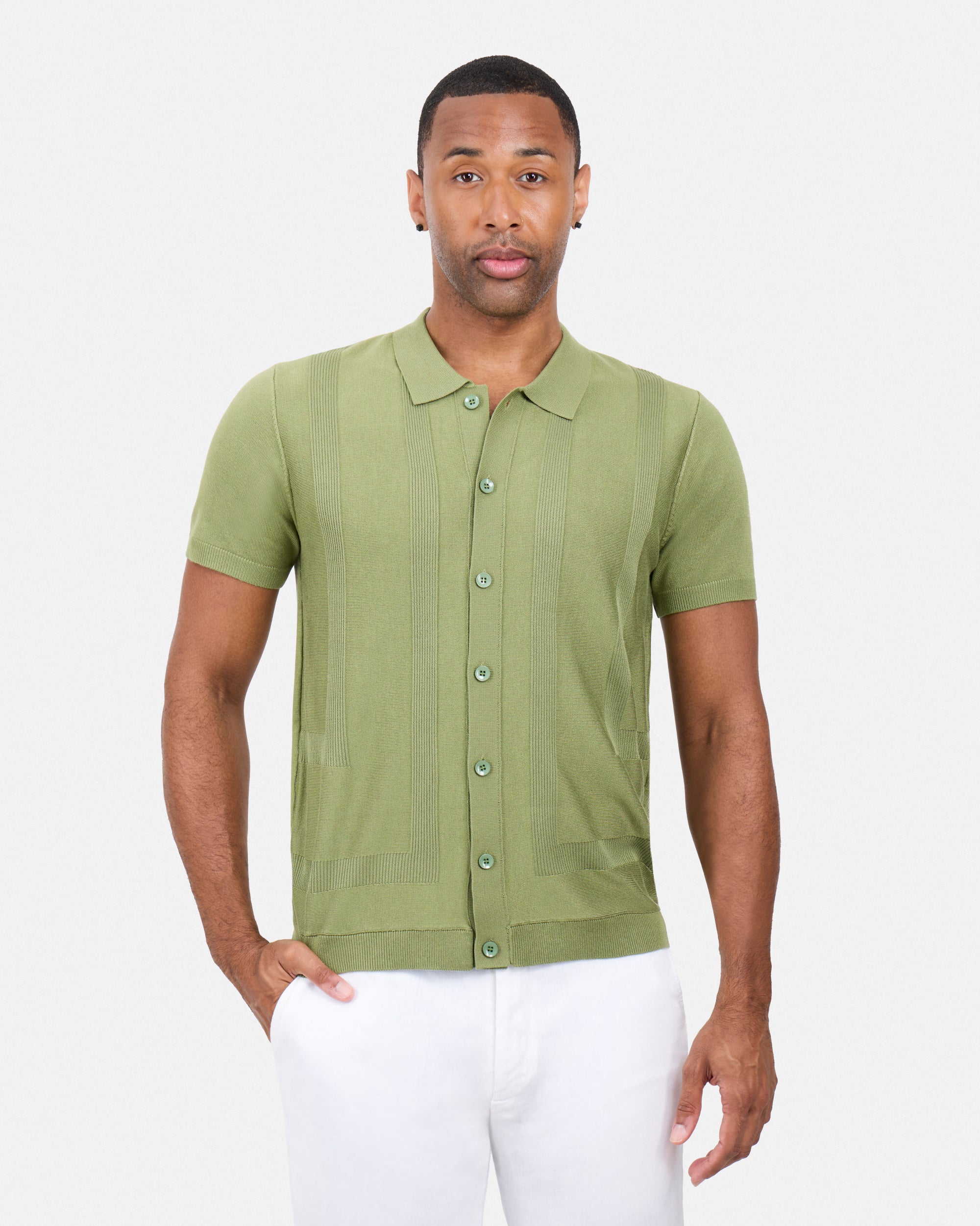 #SMW-33135 Classic Ribbed Texture Sweater Polo-thumbmail-17