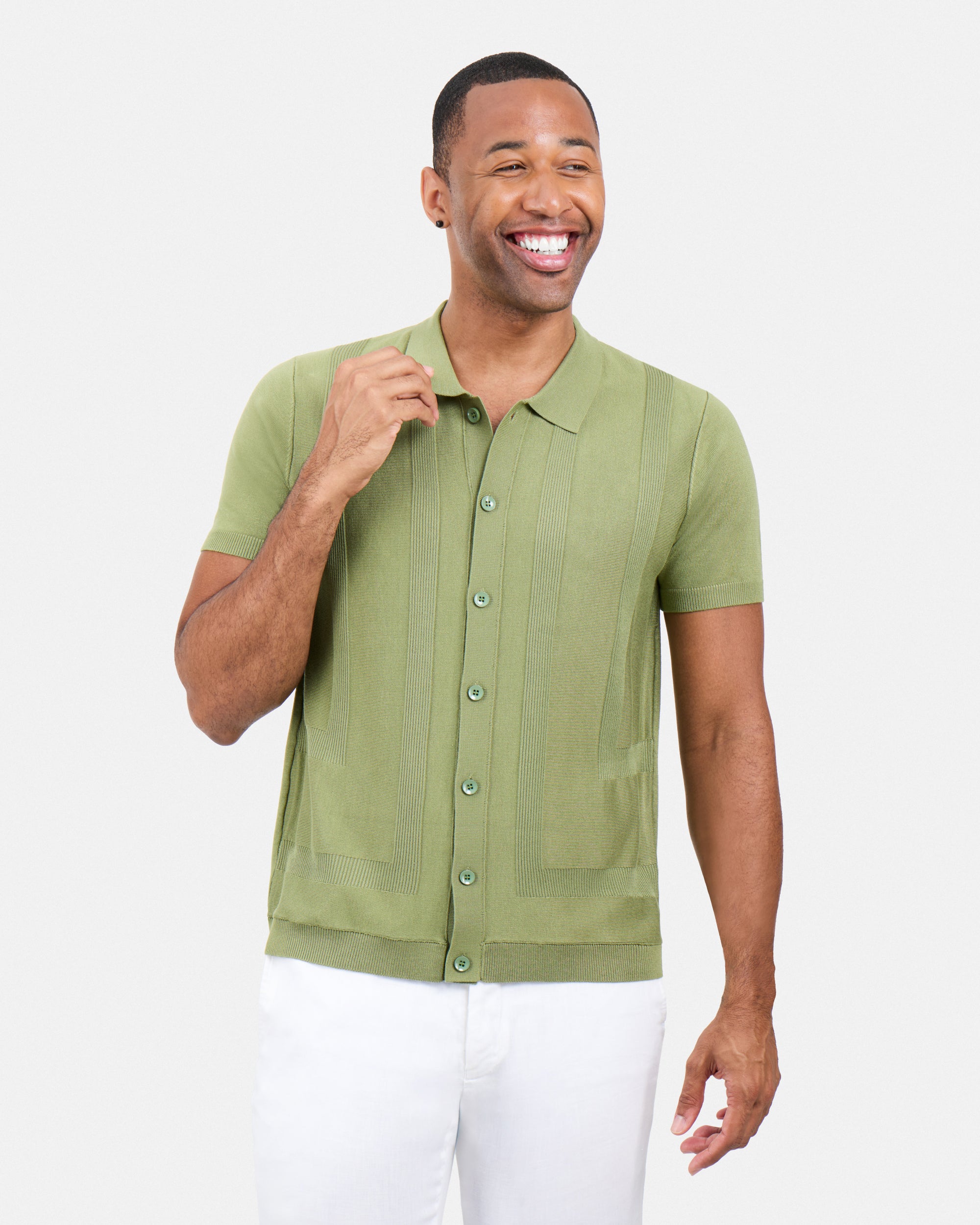 #SMW-33135 Classic Ribbed Texture Sweater Polo-thumbmail-20