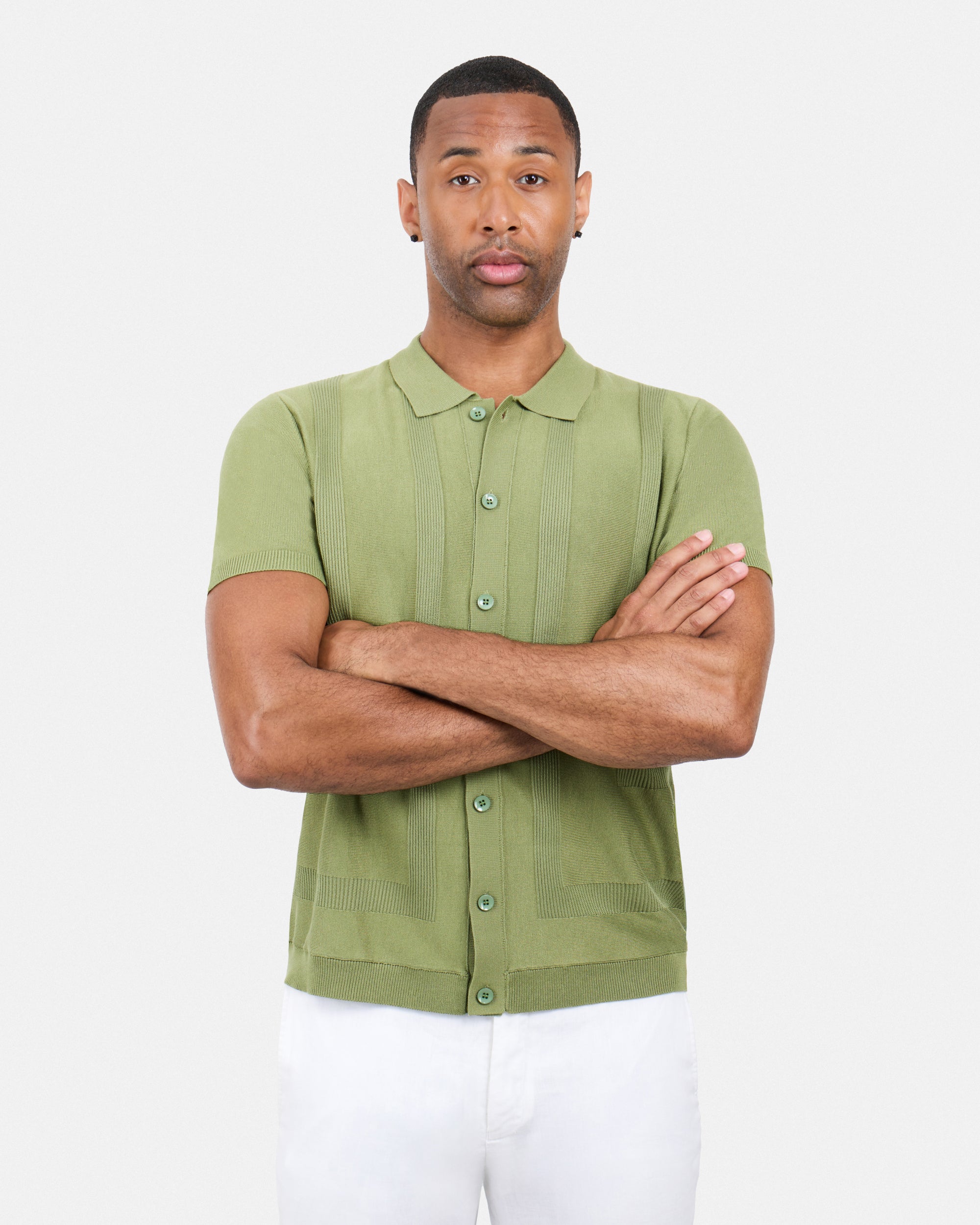 #SMW-33135 Classic Ribbed Texture Sweater Polo-thumbmail-21