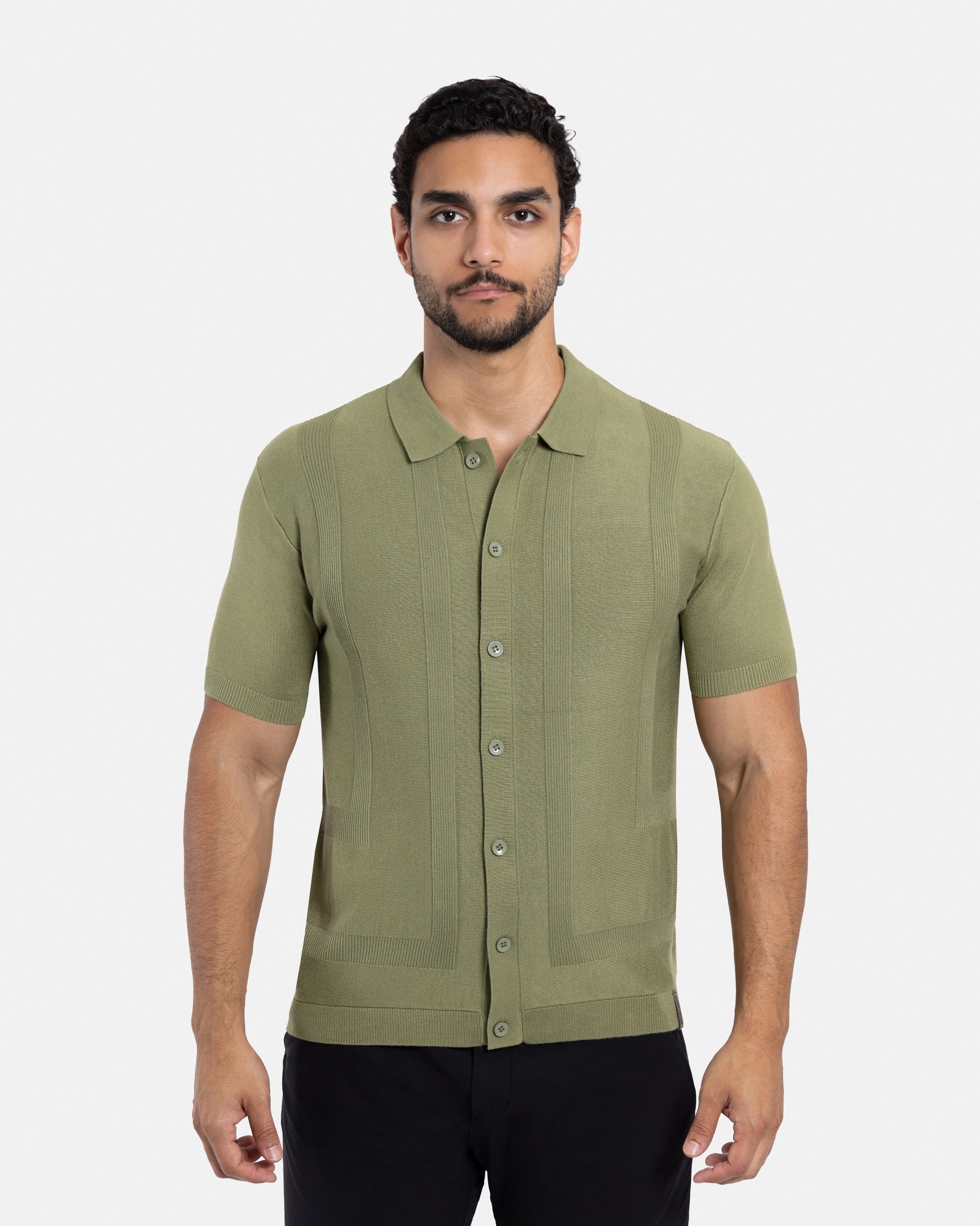 #SMW-33135 Classic Ribbed Texture Sweater Polo-thumbmail-19