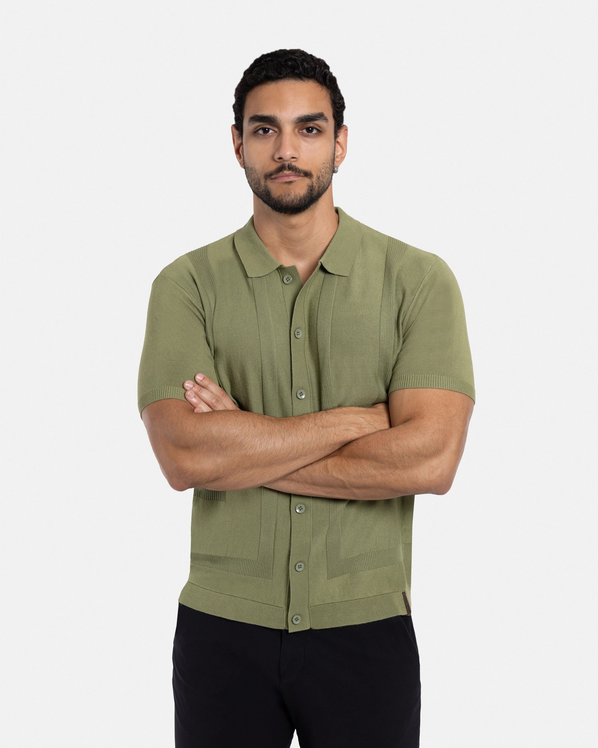 #SMW-33135 Classic Ribbed Texture Sweater Polo-thumbmail-23