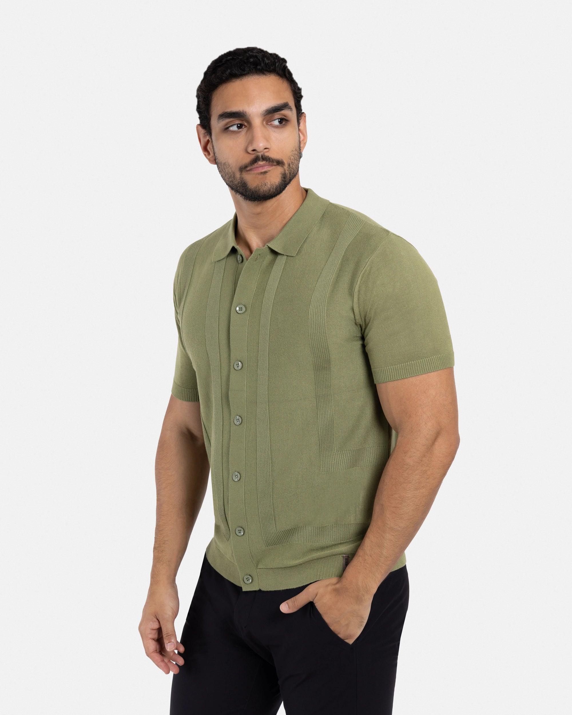 #SMW-33135 Classic Ribbed Texture Sweater Polo-thumbmail-22
