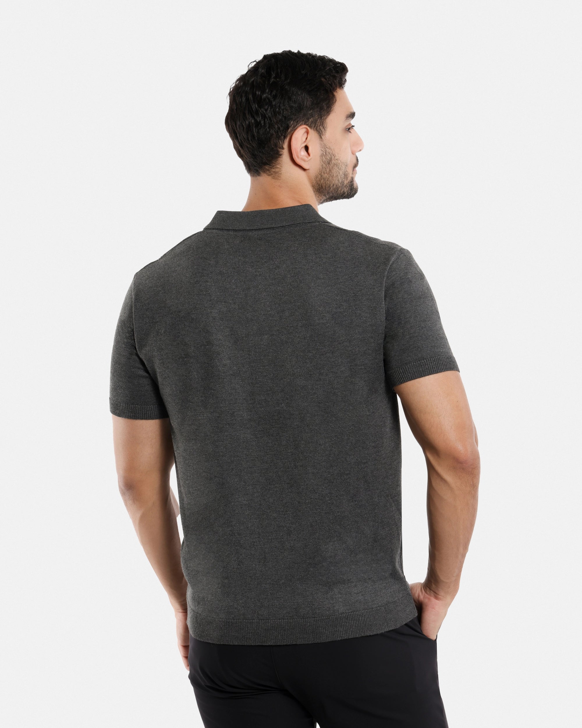 #SMW-33135 Classic Ribbed Texture Sweater Polo-thumbmail-28