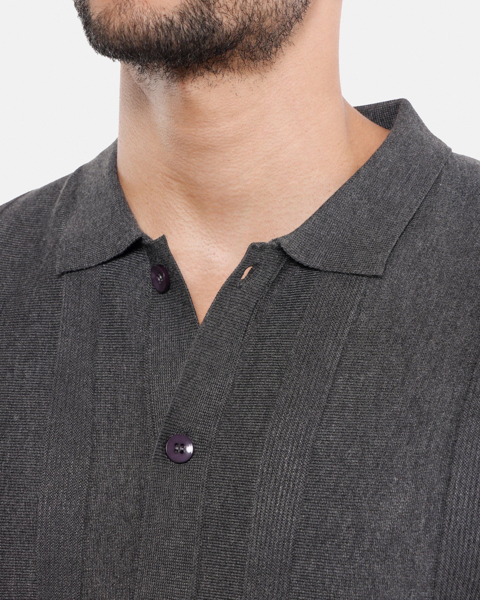 #SMW-33135 Classic Ribbed Texture Sweater Polo-thumbmail-33