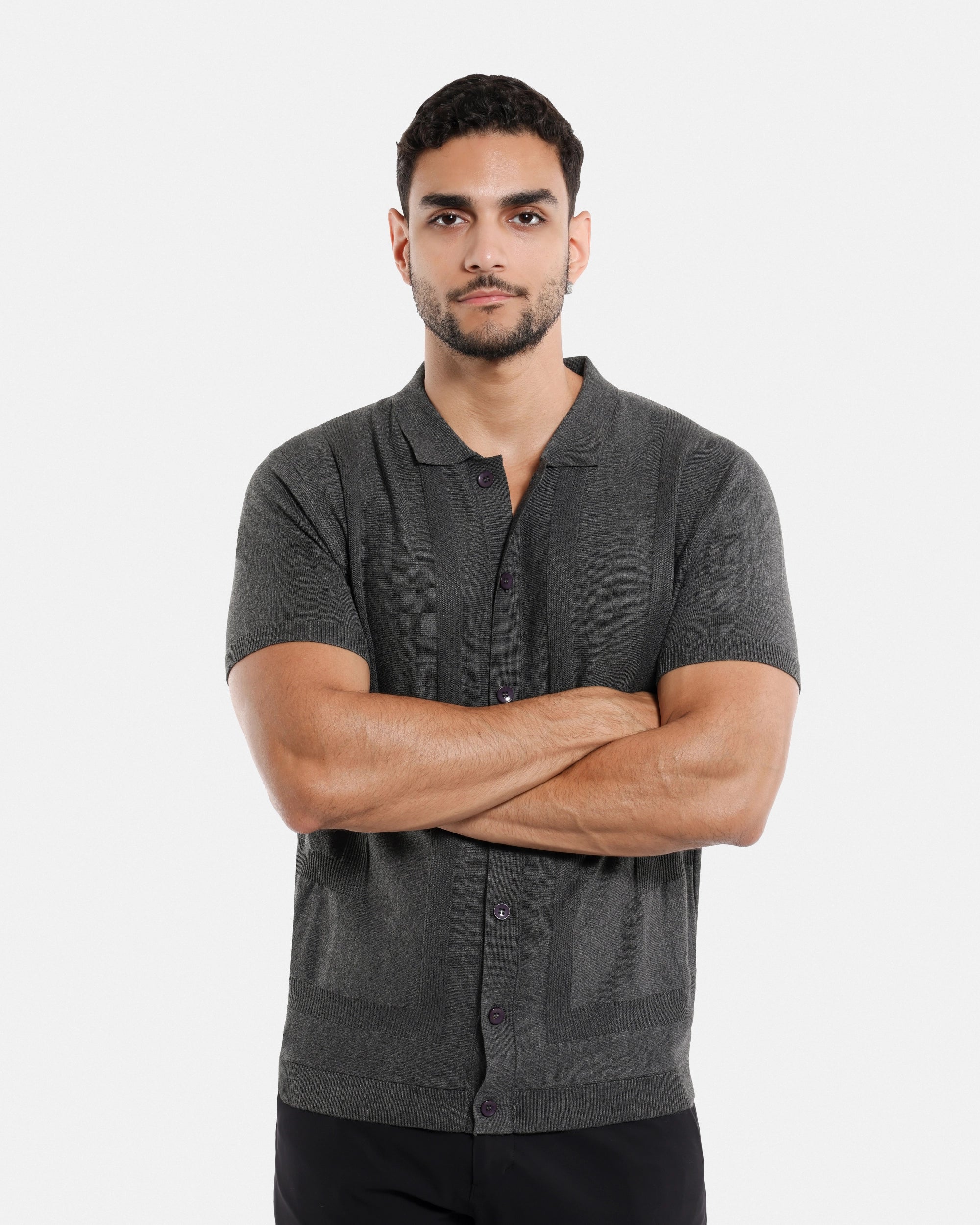 #SMW-33135 Classic Ribbed Texture Sweater Polo-thumbmail-30