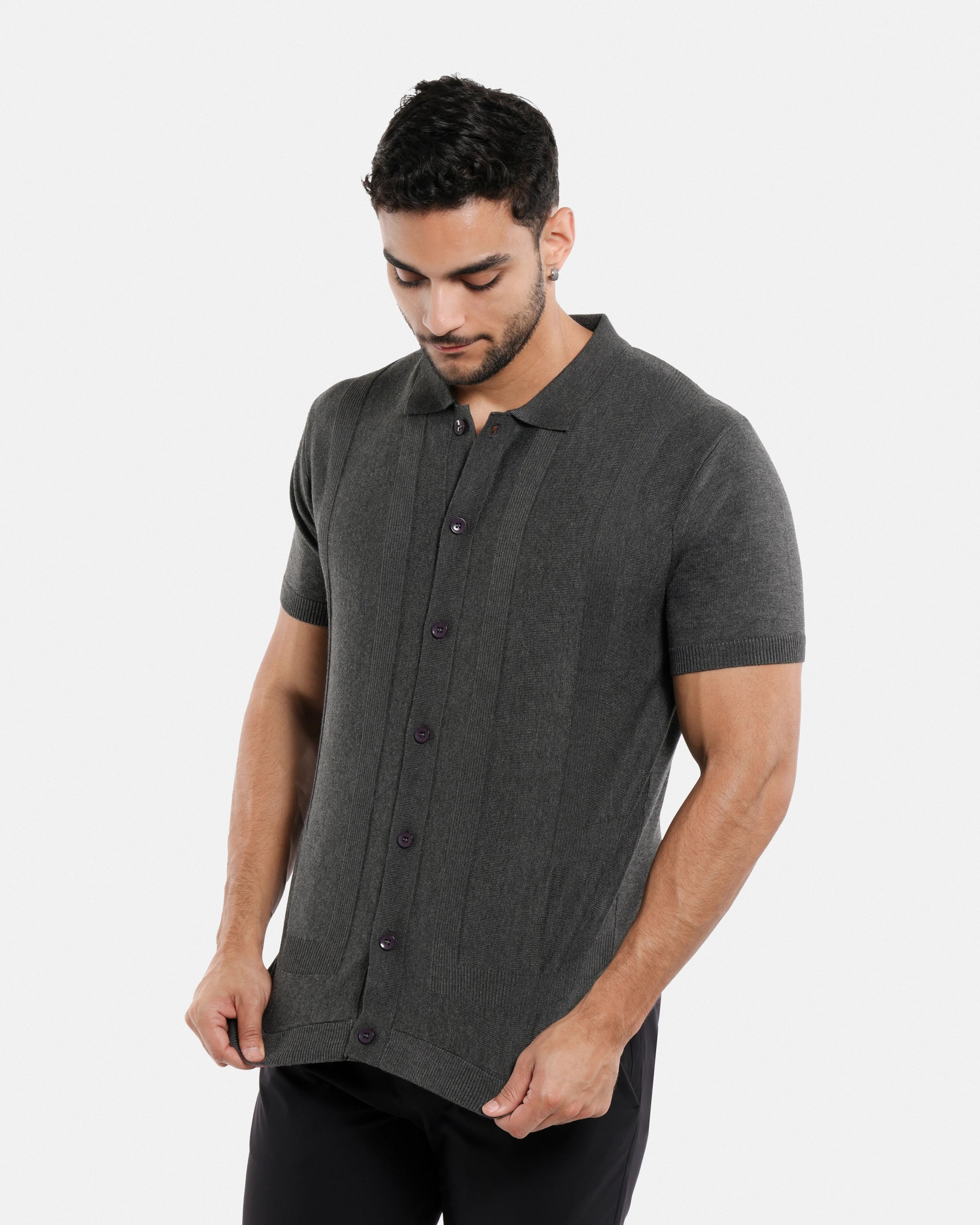 #SMW-33135 Classic Ribbed Texture Sweater Polo-thumbmail-32
